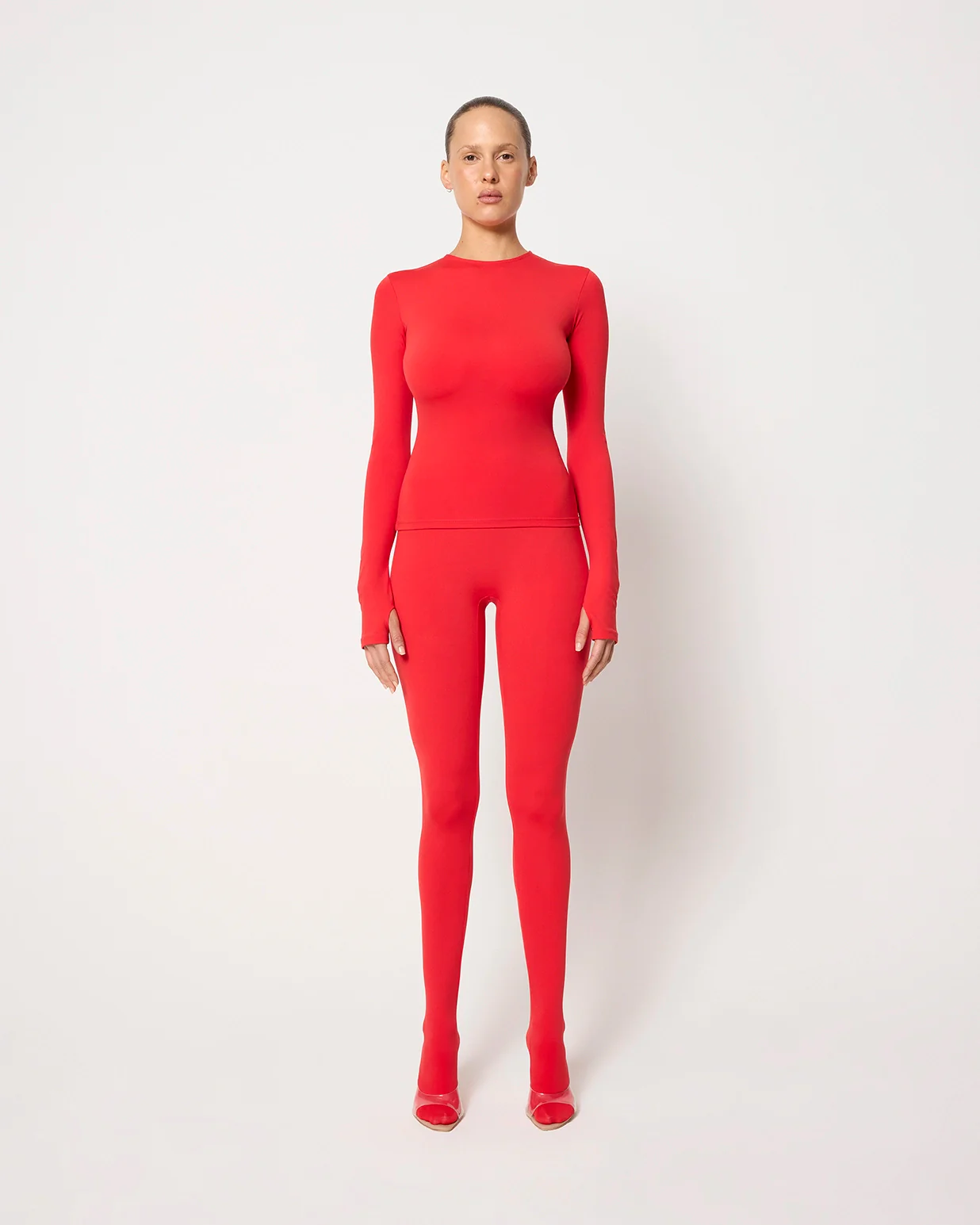 Long Sleeve Thumb Hole Tee | Scarlet - Image 9