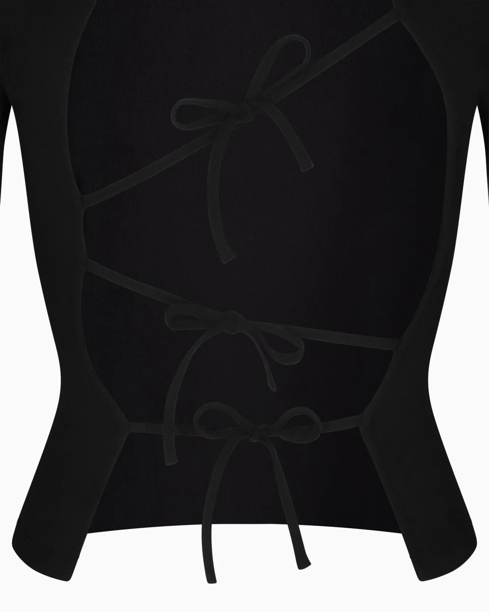 Long Sleeve Tie Tee | Black - Image 12