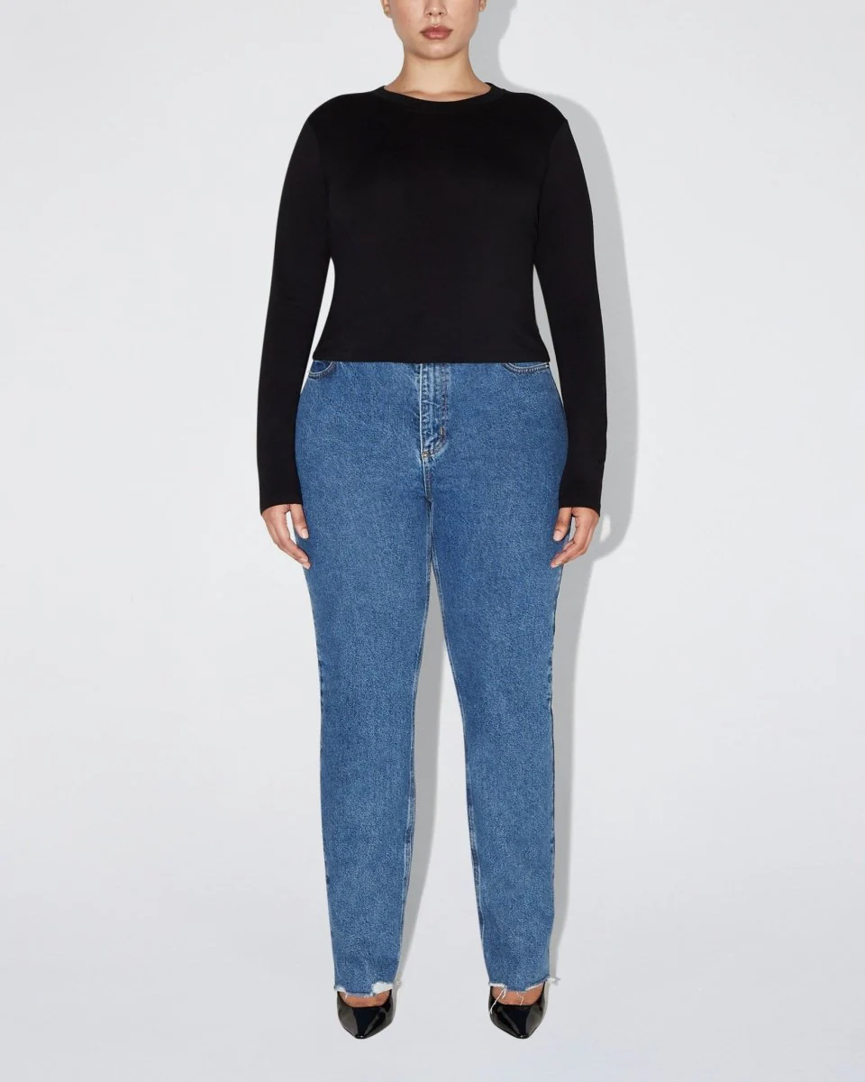 Long Sleeve Tie Tee | Black - Image 7
