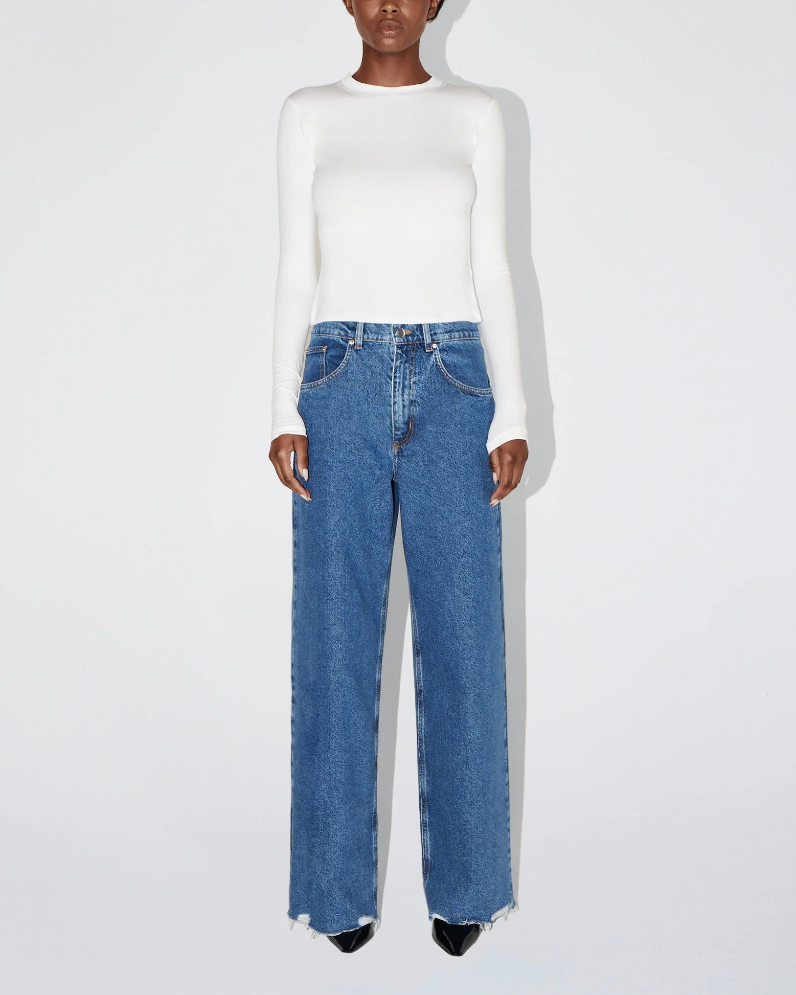 Long Sleeve Tie Tee | White - Image 5