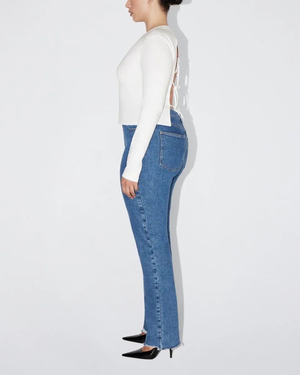 Long Sleeve Tie Tee | White - Image 8