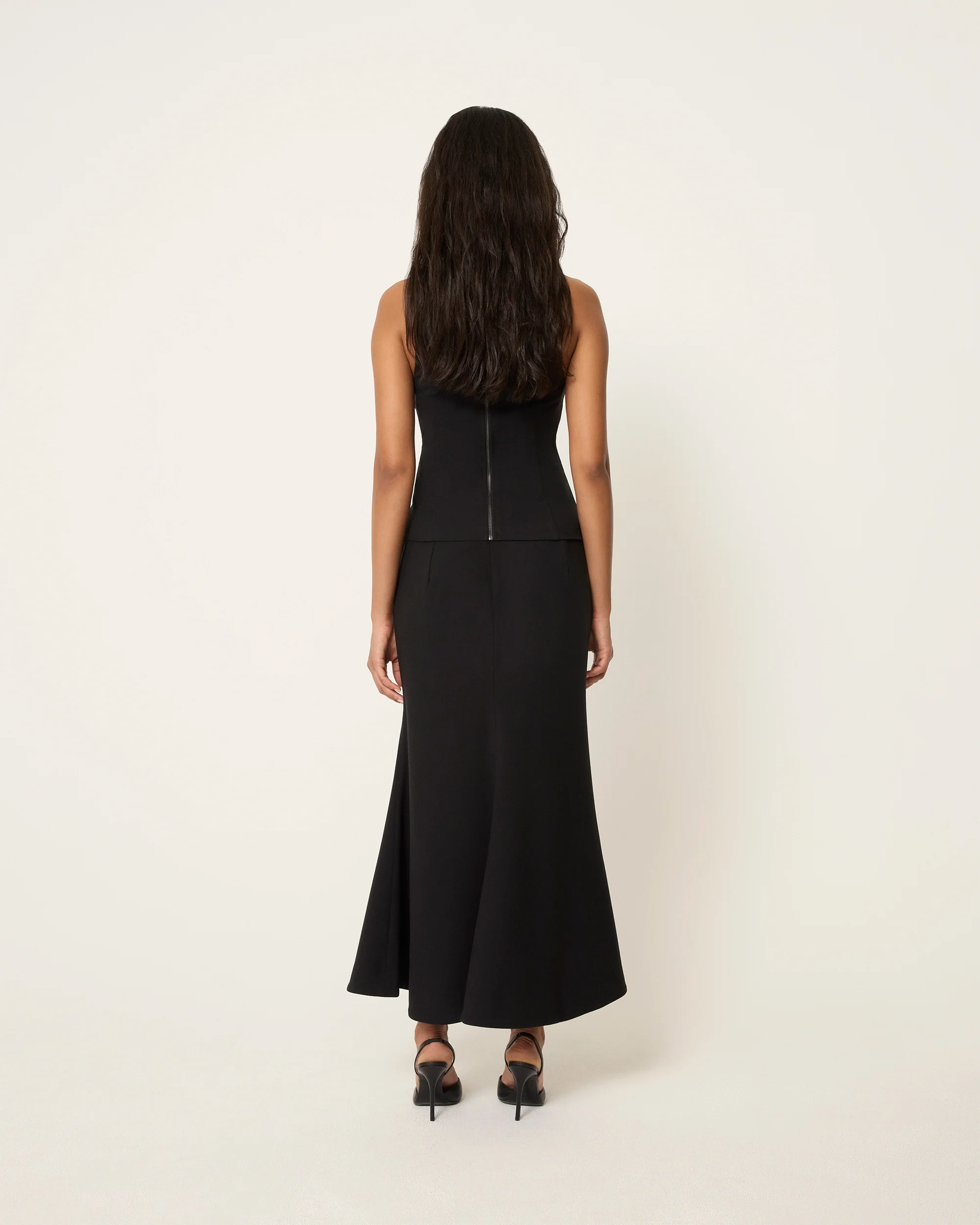 Long Tailored Skirt | Black - Image 10