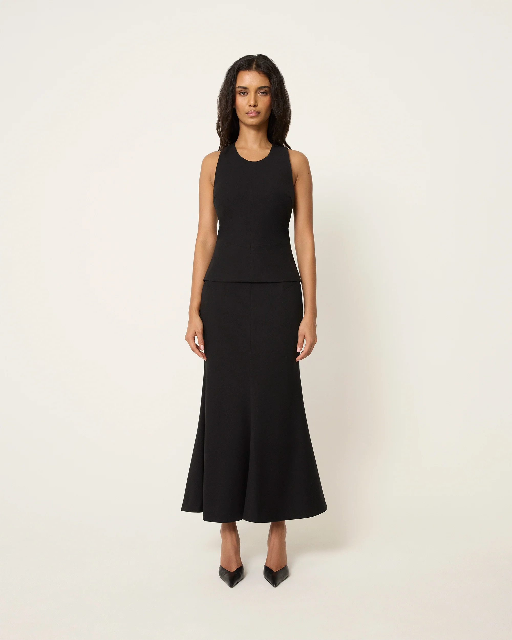 Long Tailored Skirt | Black - Image 7