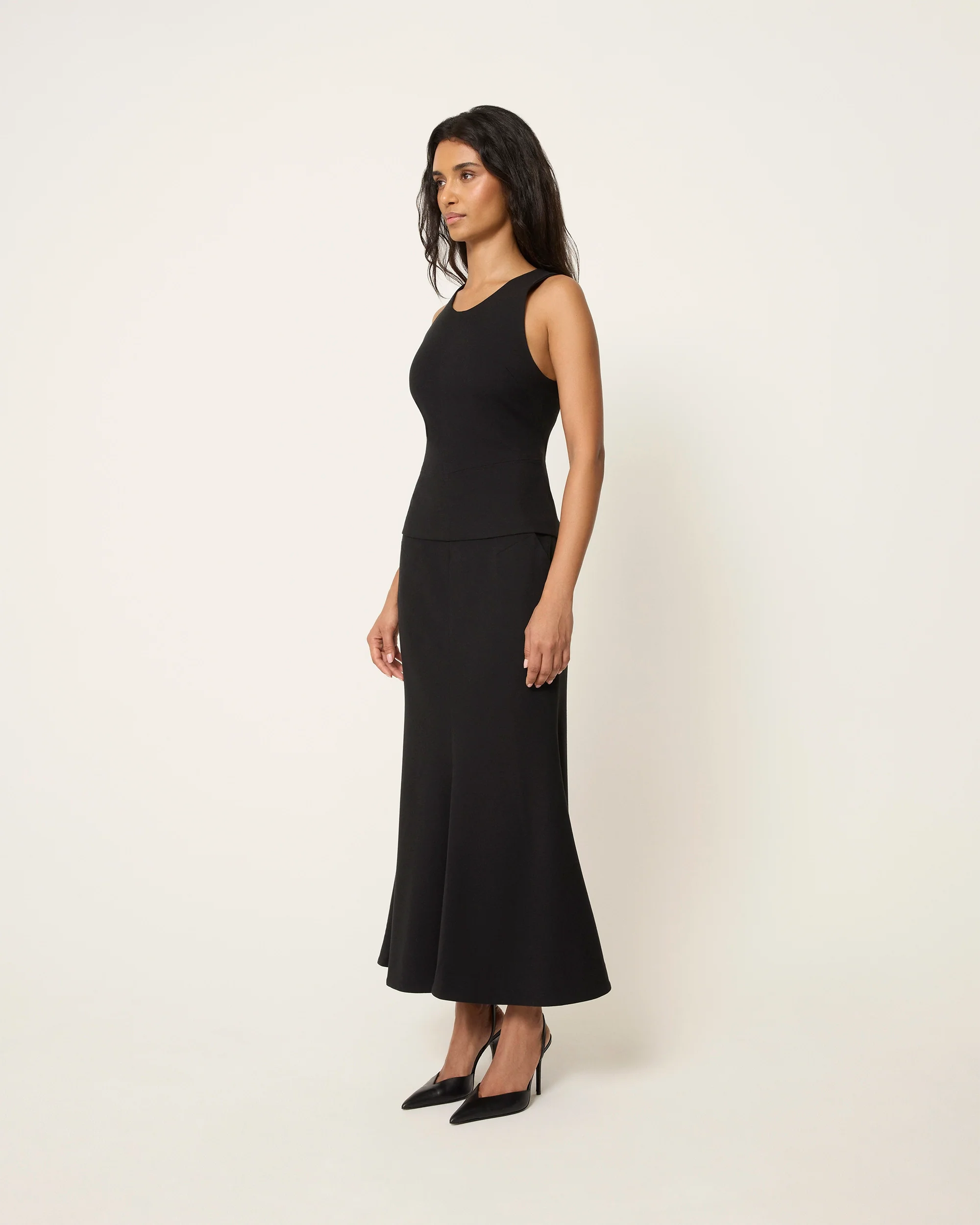 Long Tailored Skirt | Black - Image 8
