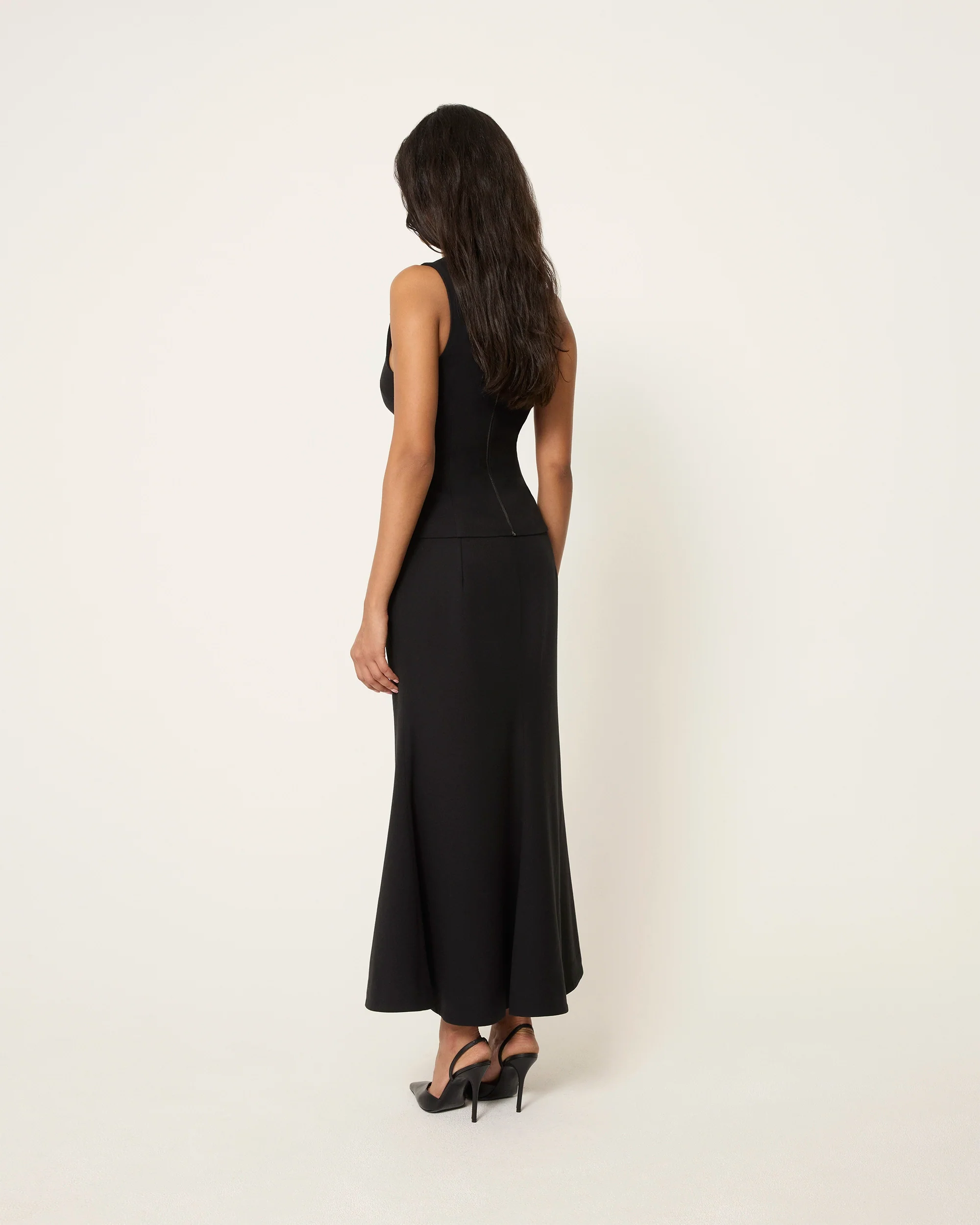 Long Tailored Skirt | Black - Image 9
