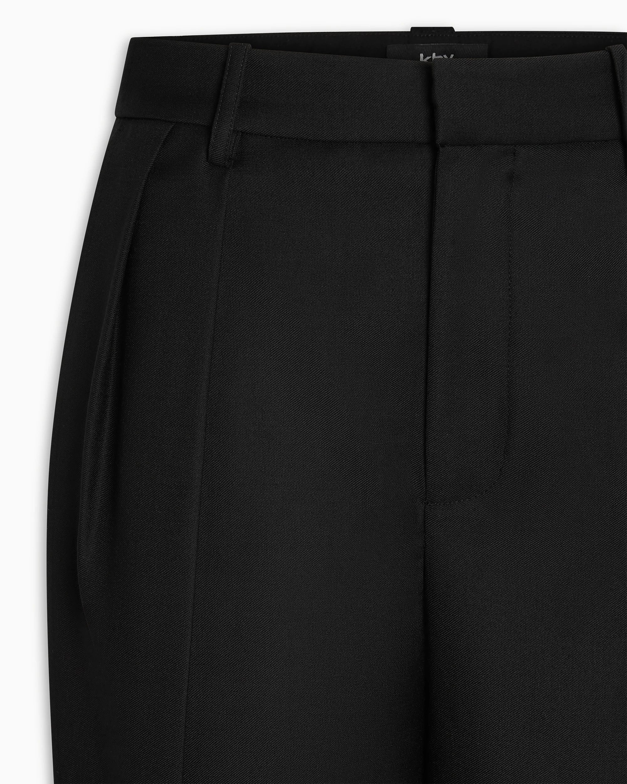 Low Rise Pleated Trouser | Black - Image 3