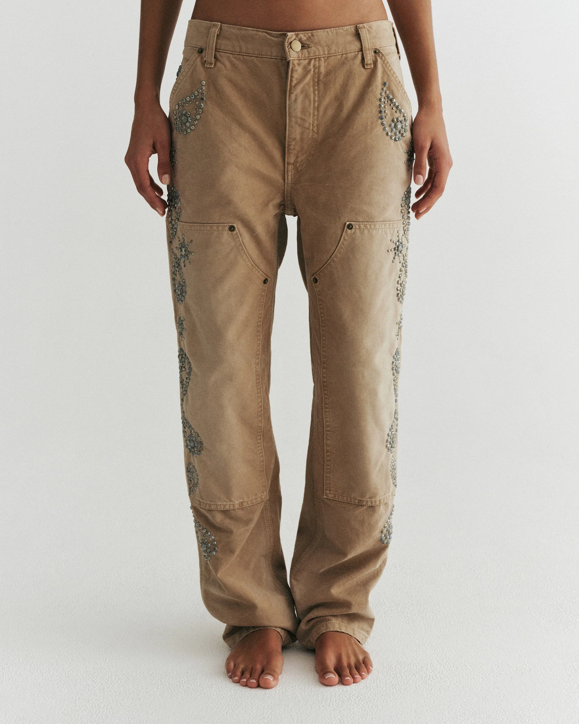 Mulholland Studded Carpenter Pant | Vintage Khaki - Image 4