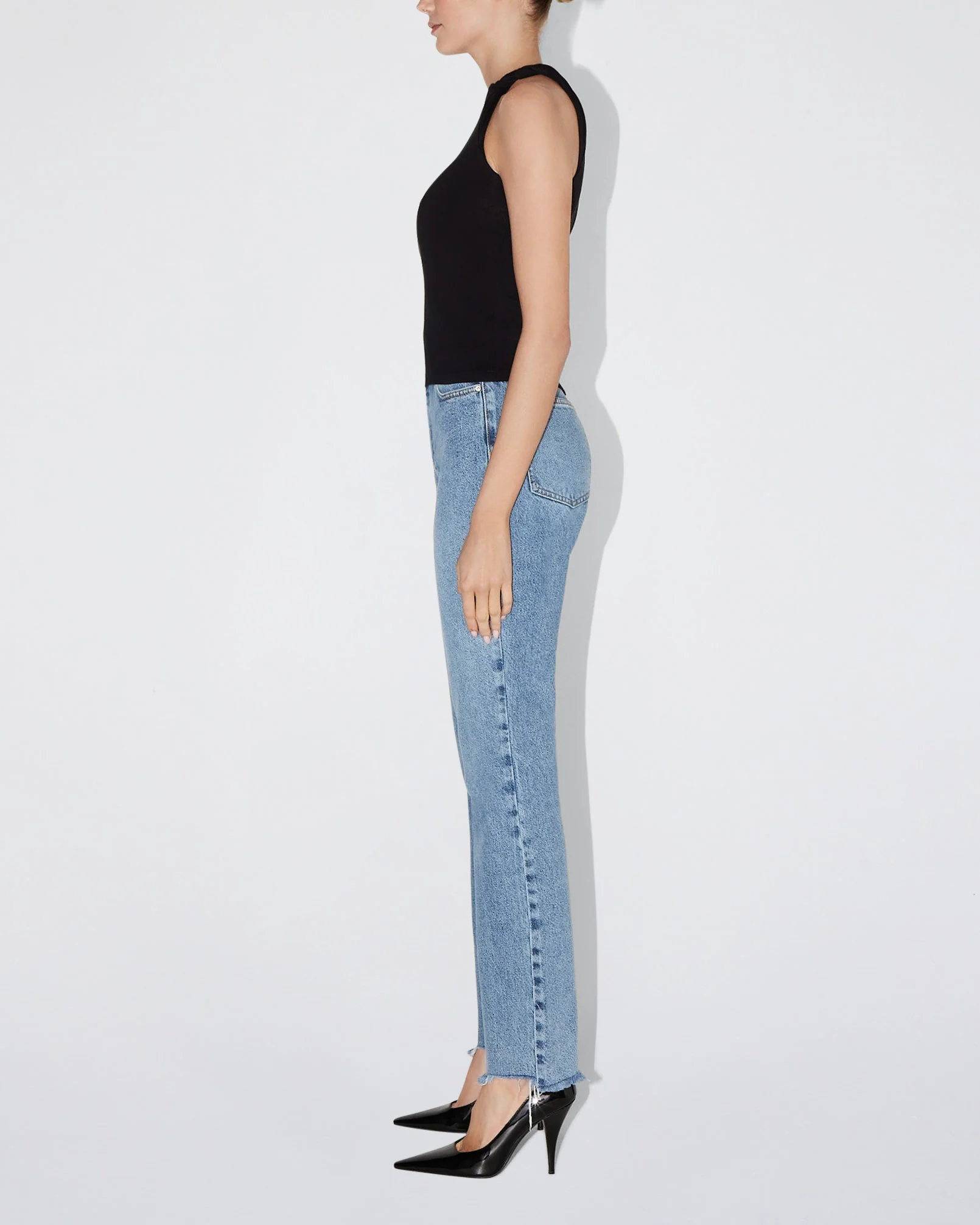 One Shoulder Twist Tee | Black - Image 3