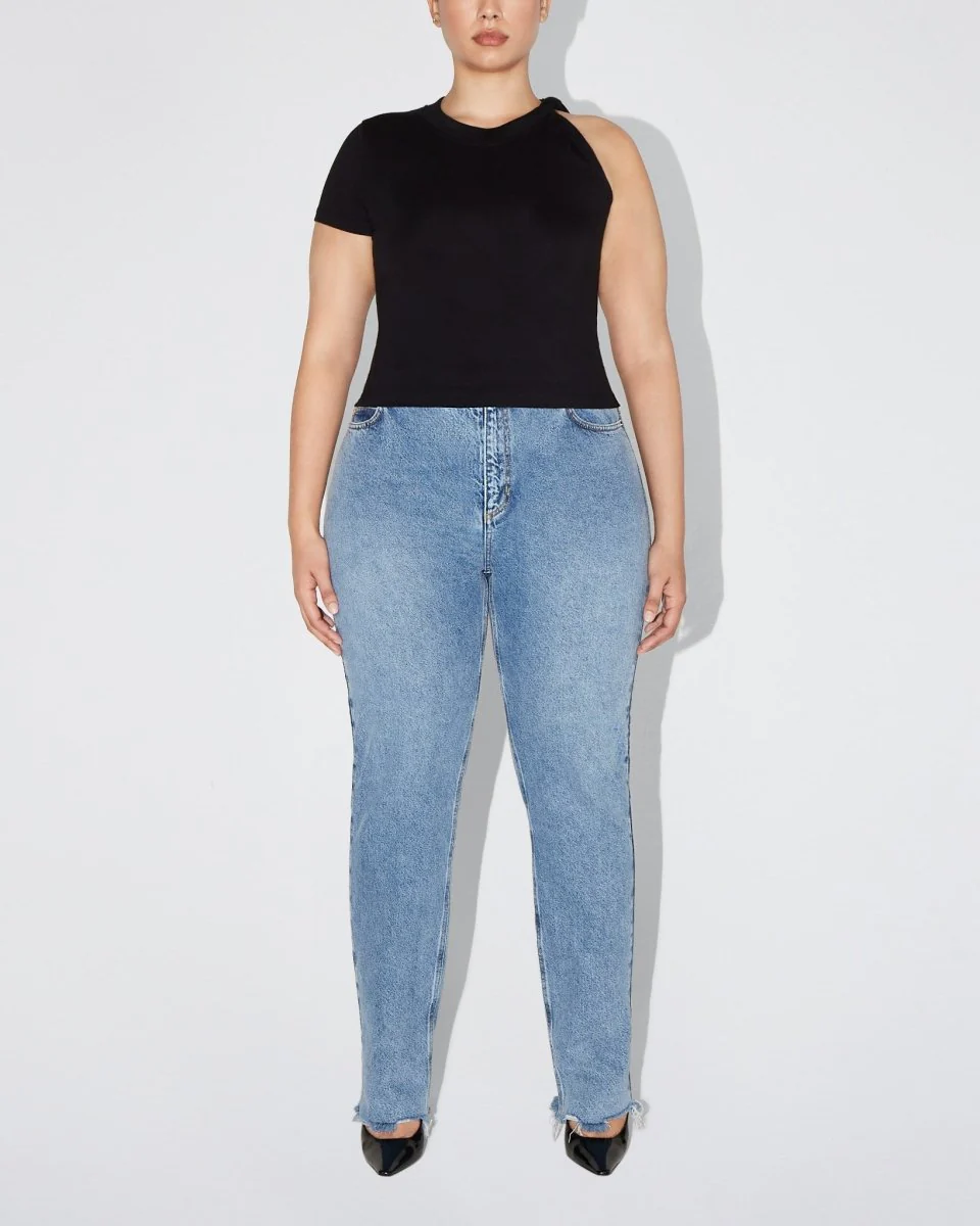 One Shoulder Twist Tee | Black - Image 7