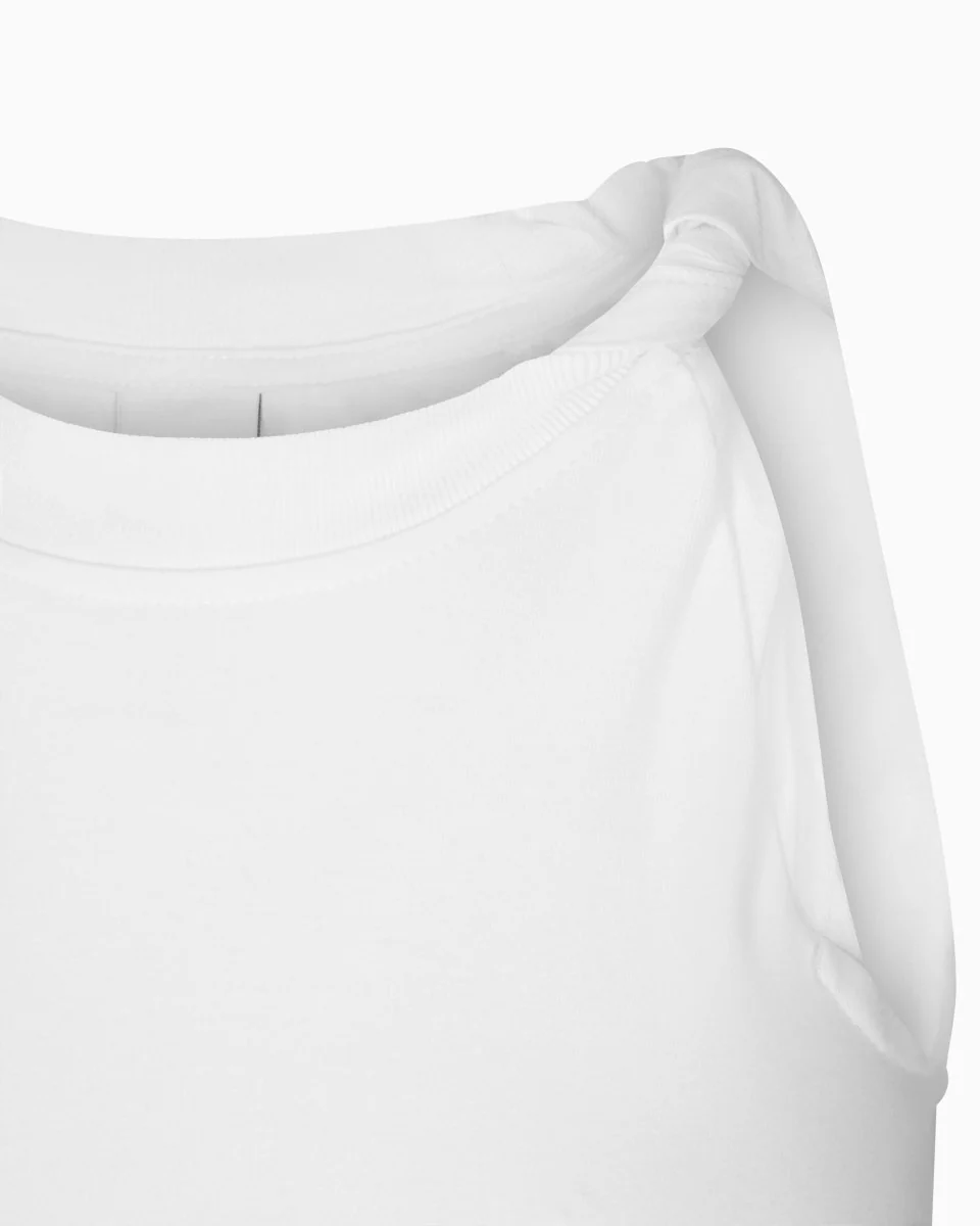 One Shoulder Twist Tee | White - Image 14
