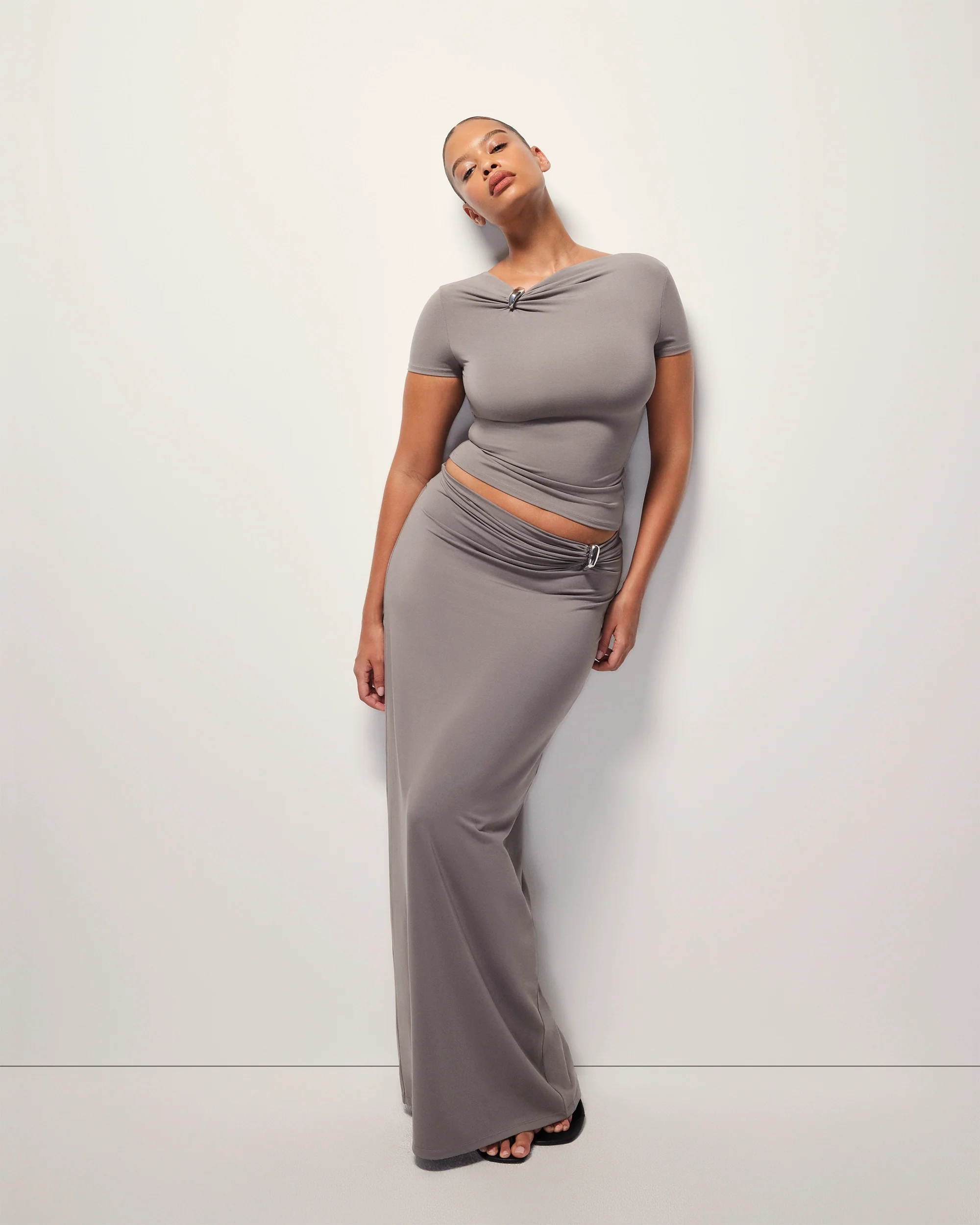 Pierced Short Sleeve Top | Slate - Image 8