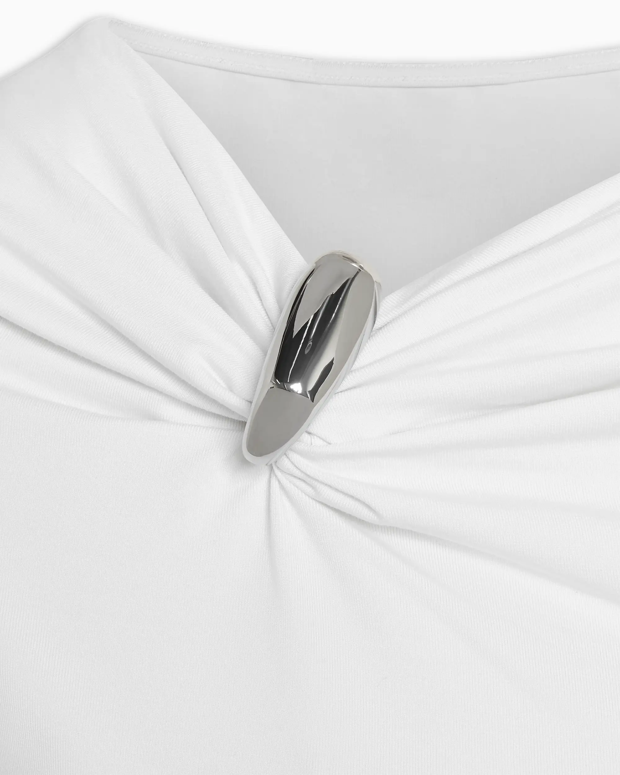 Pierced Short Sleeve Top | White - Image 3