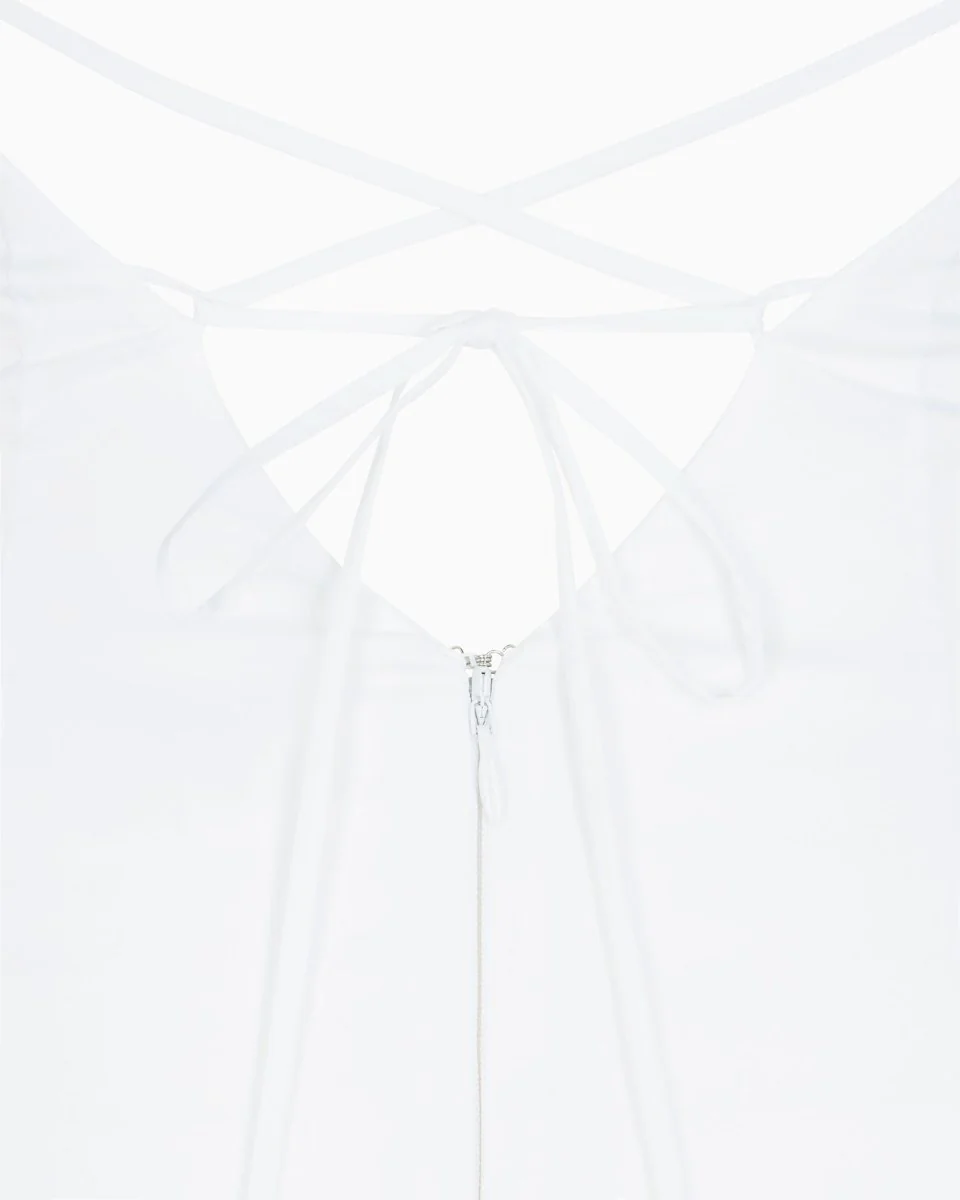 Poplin Low Back Midi Dress | White - Image 7