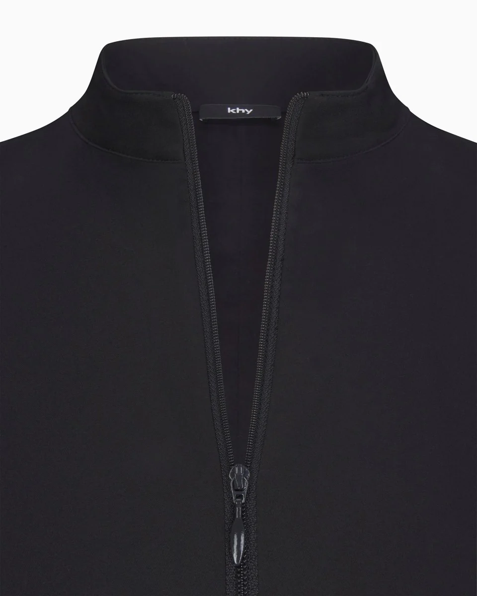 Poplin Zip Mini Dress | Black - Image 7