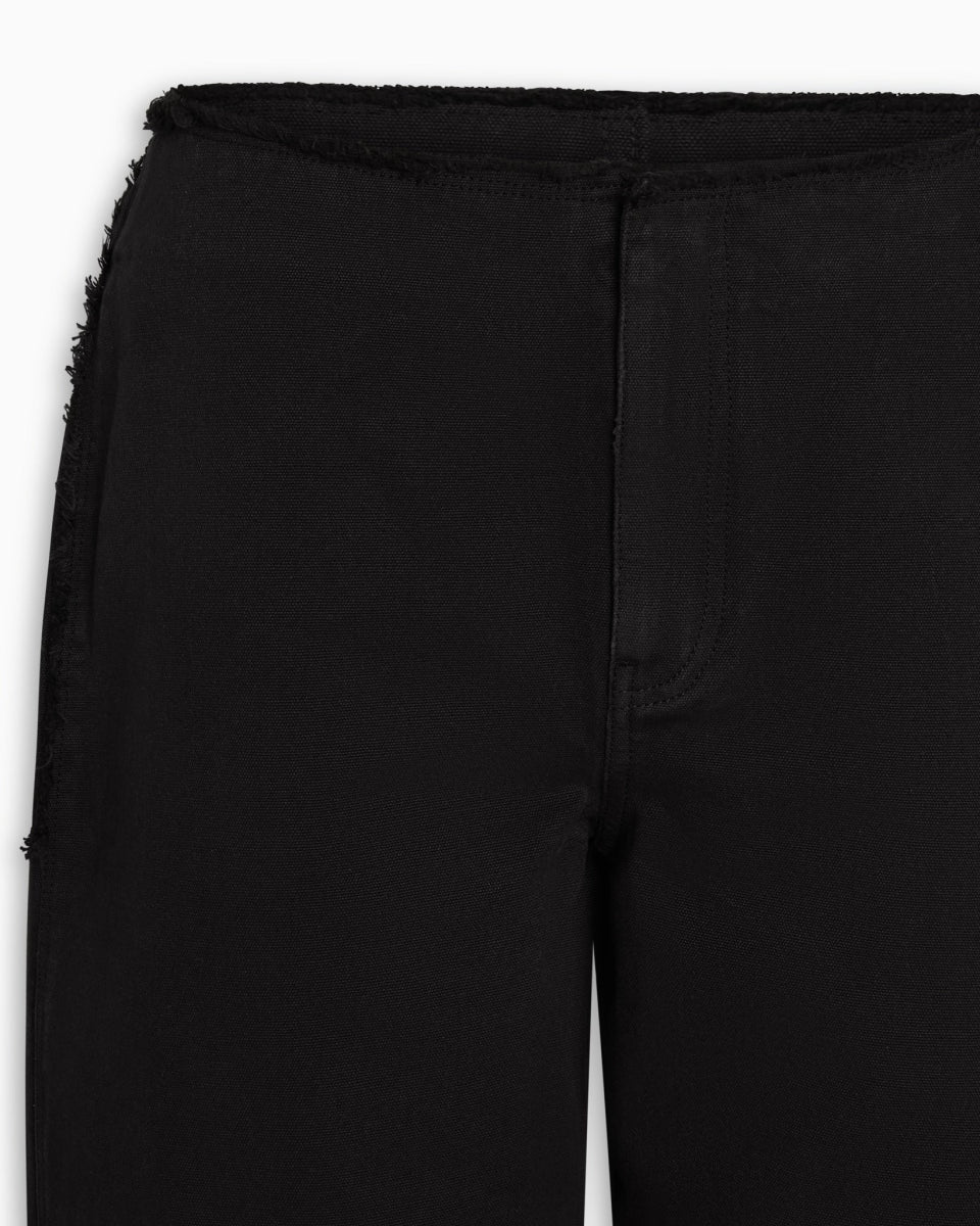 Raw Edge Canvas Pant | Washed Black - Image 10