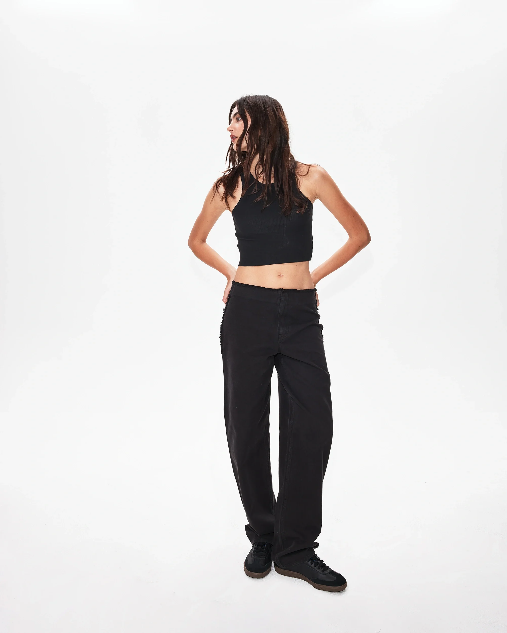 Raw Edge Canvas Pant | Washed Black - Image 4