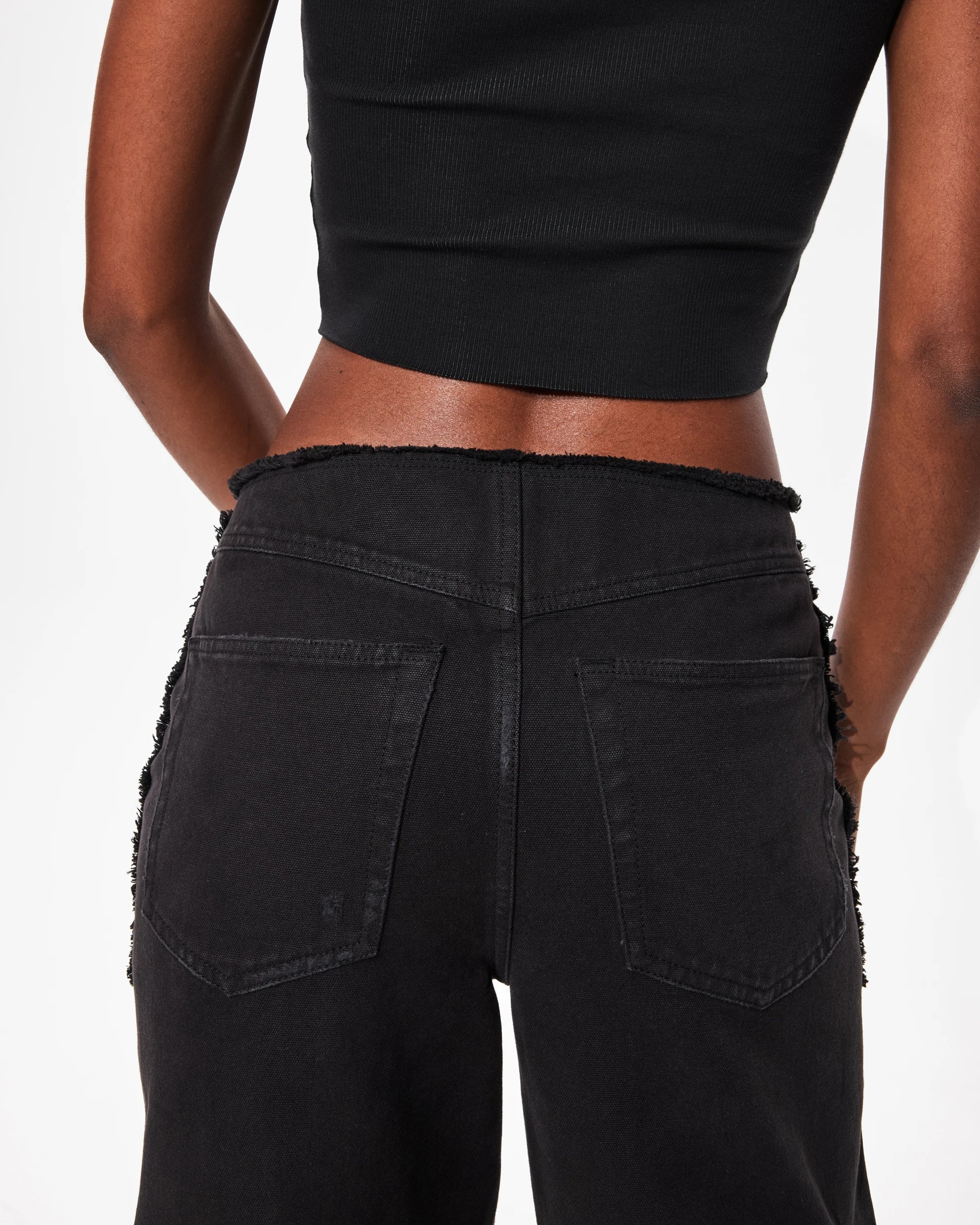 Raw Edge Canvas Pant | Washed Black - Image 6