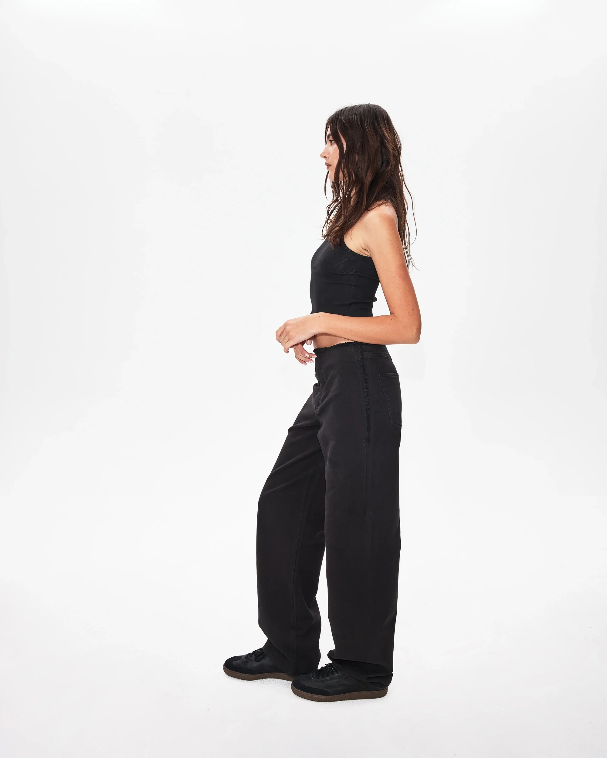 Raw Edge Canvas Pant | Washed Black - Image 8