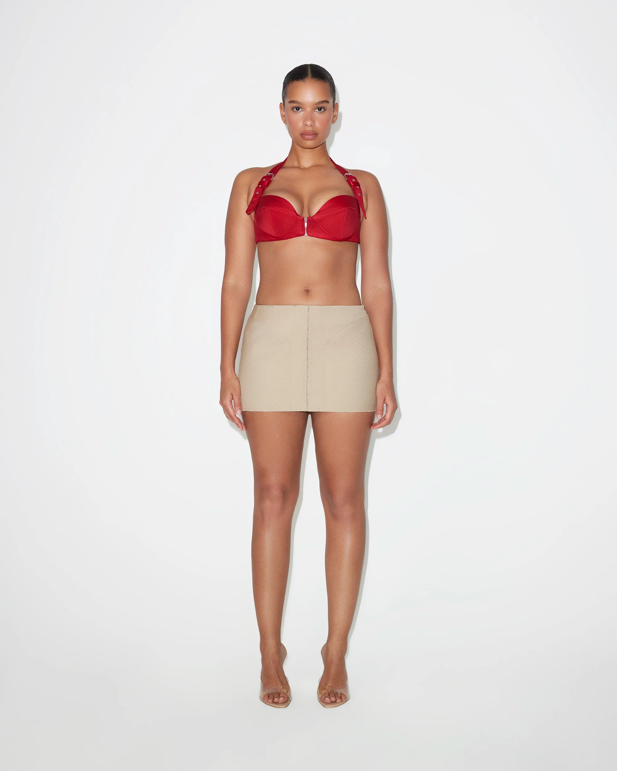 Satin Zipper Bralette | Ruby - Image 4