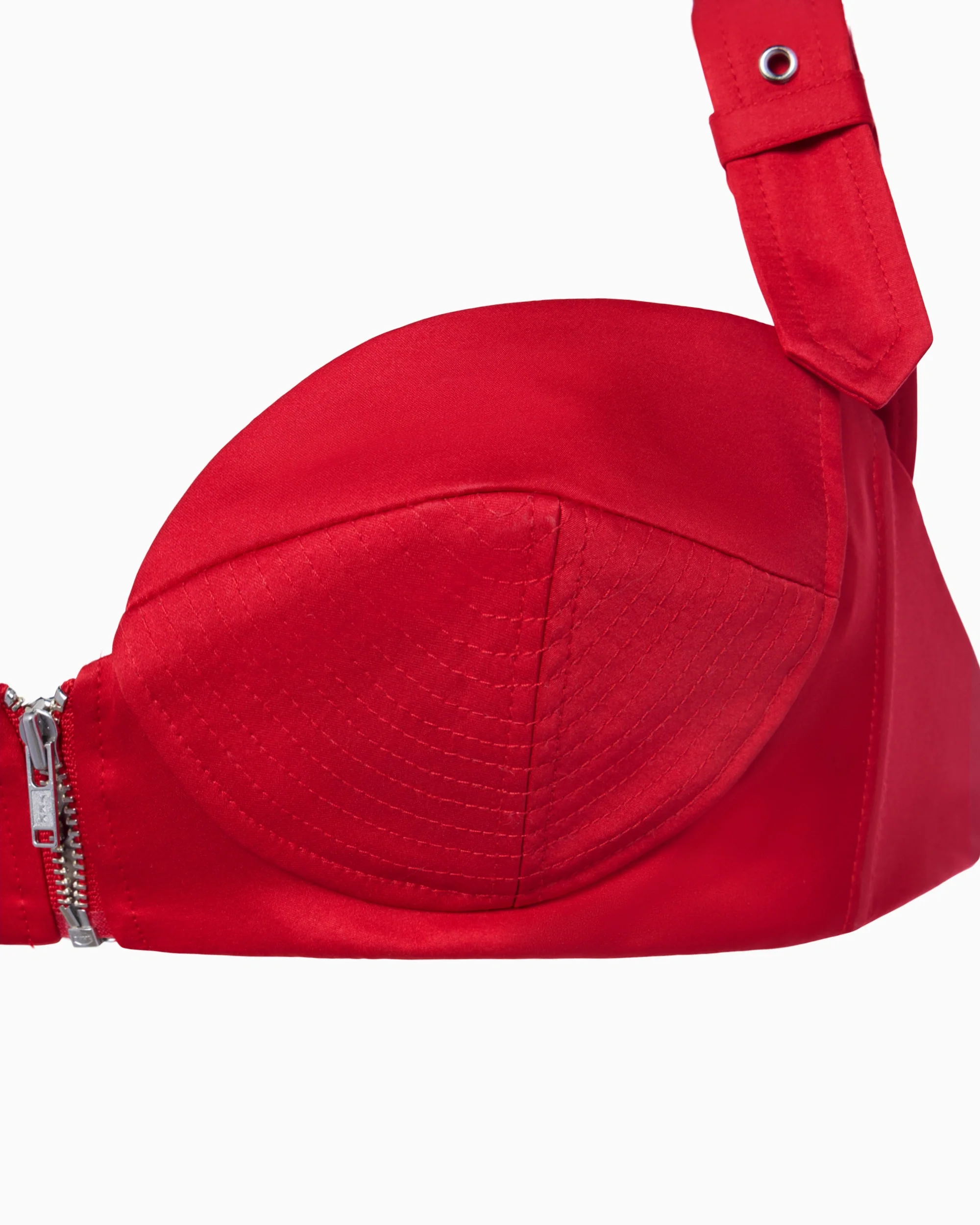 Satin Zipper Bralette | Ruby - Image 8