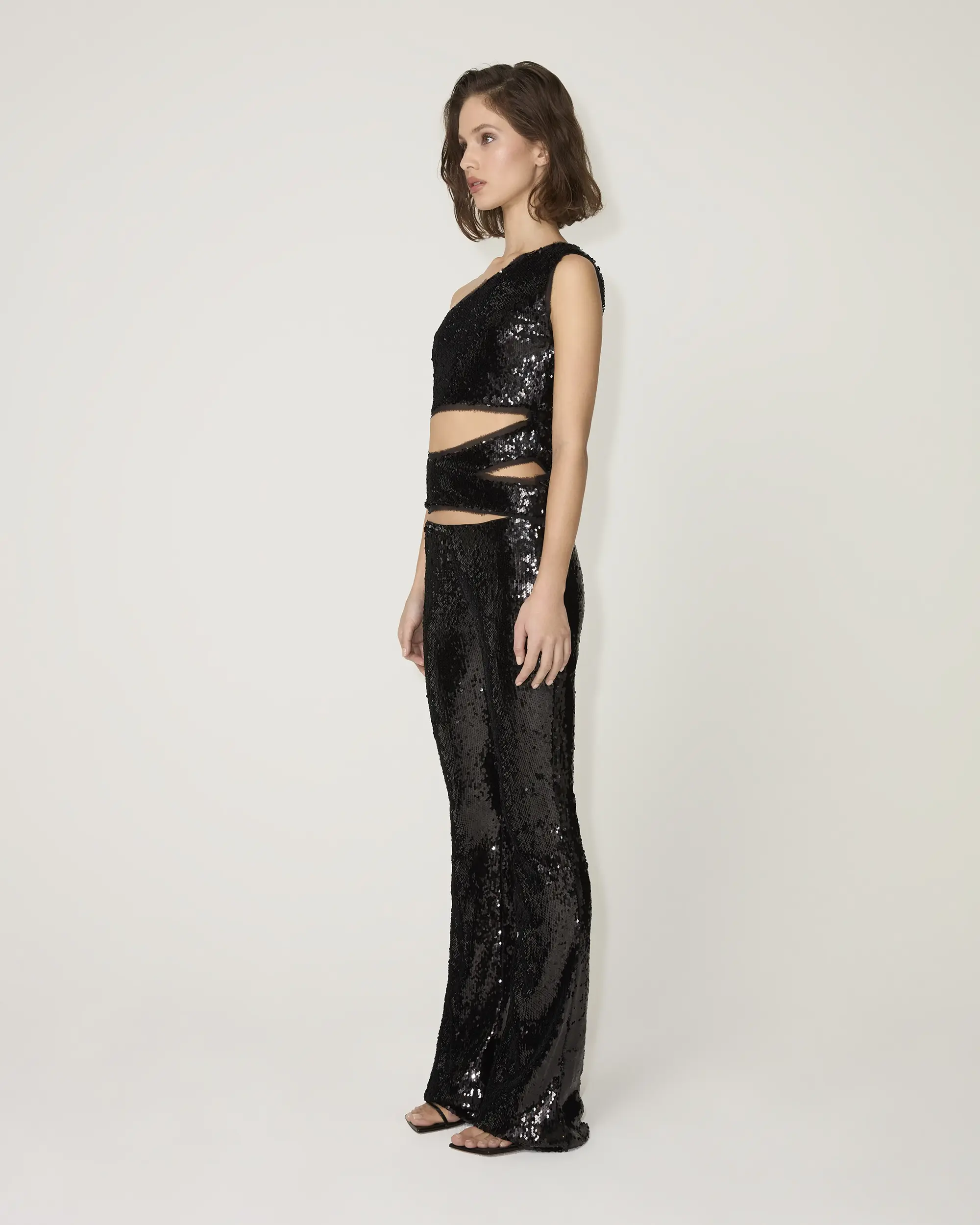 Sequin Cutout Top | Black - Image 3