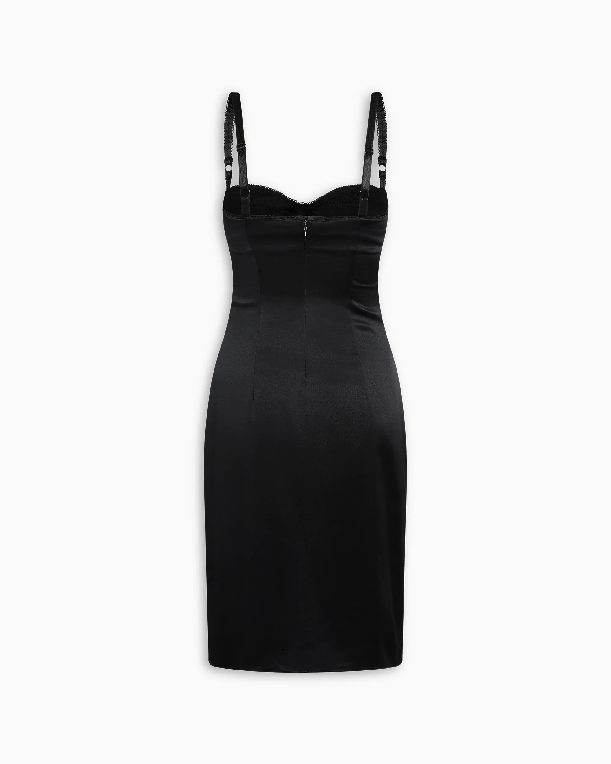 Silk Bustier Midi Dress | Black - Image 8