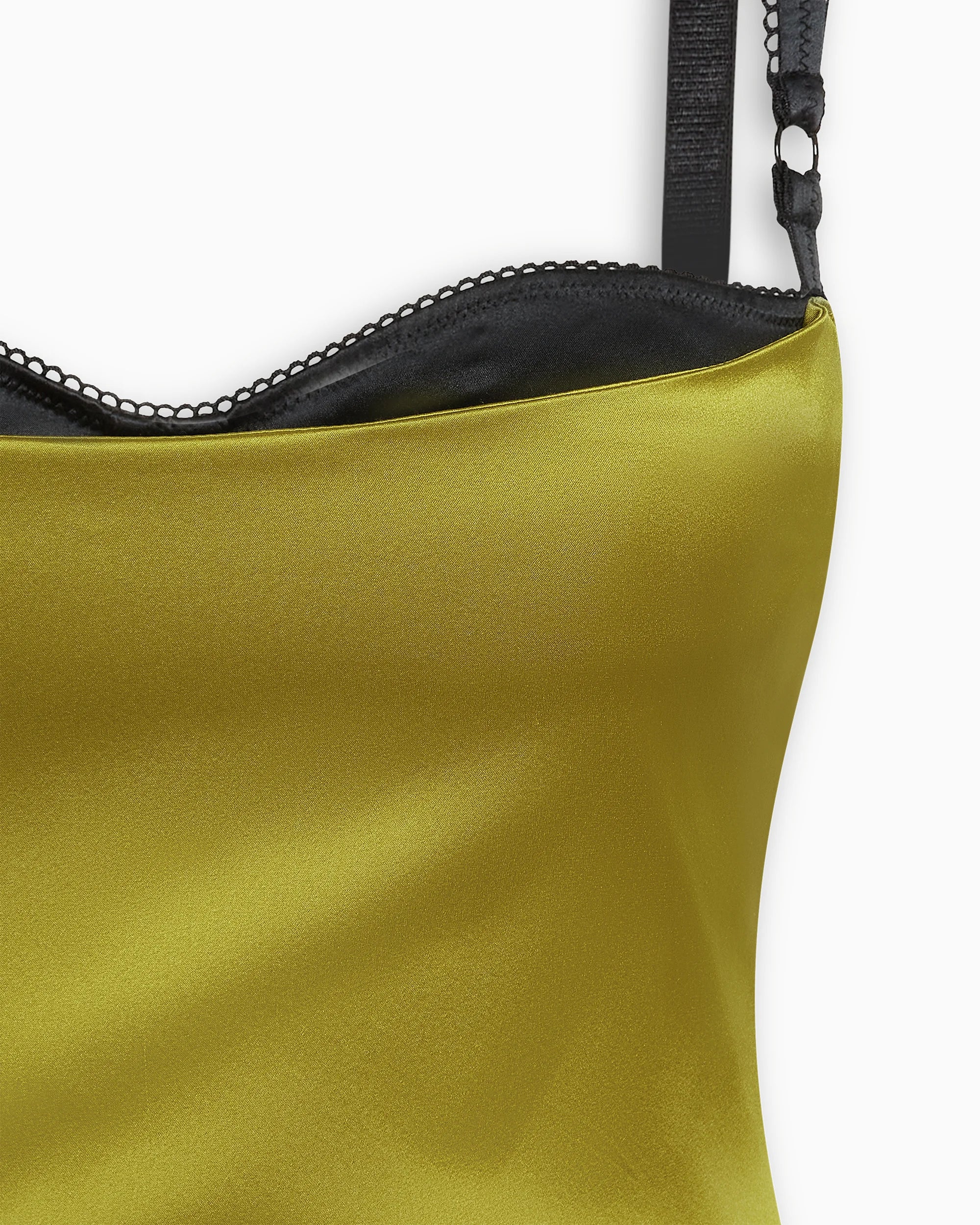 Silk Bustier Midi Dress | Golden Olive - Image 7