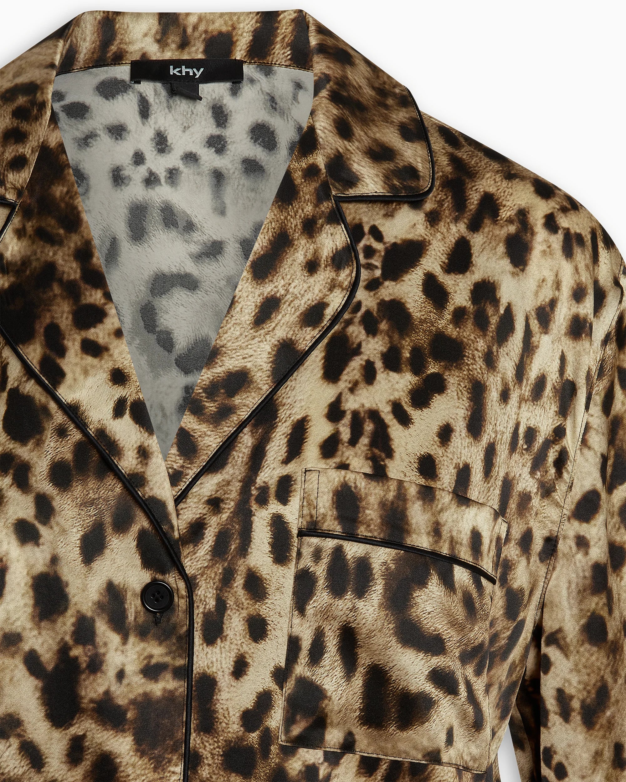 Silk Pajama Shirt | Leopard - Image 7