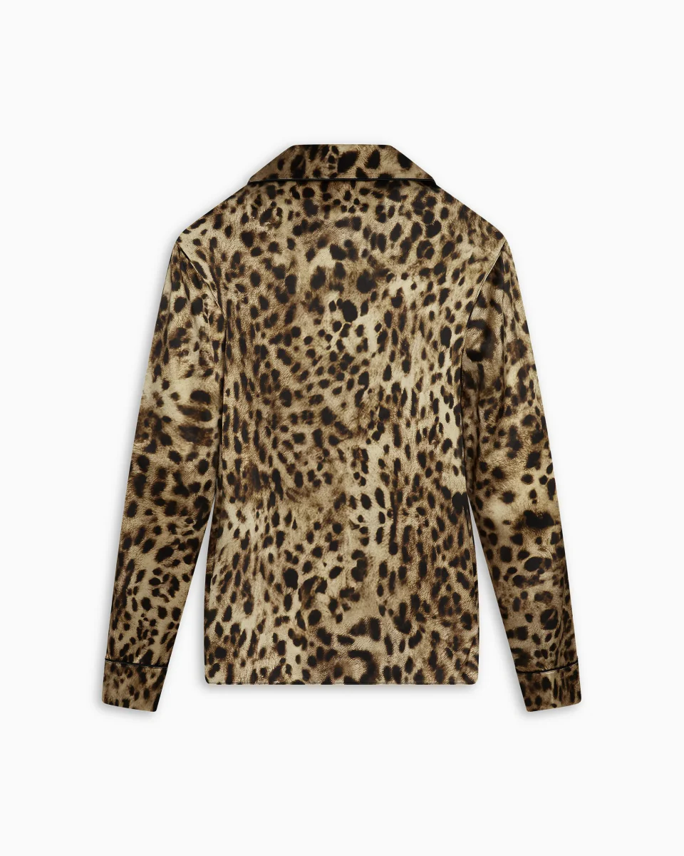 Silk Pajama Shirt | Leopard - Image 8