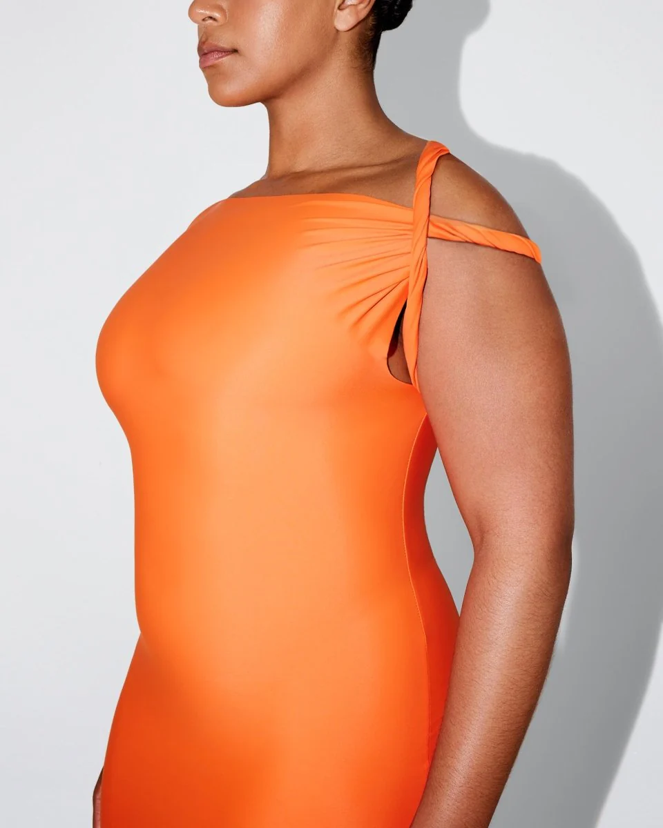 Sleek Stretch Twist Maxi Dress | Papaya - Image 10