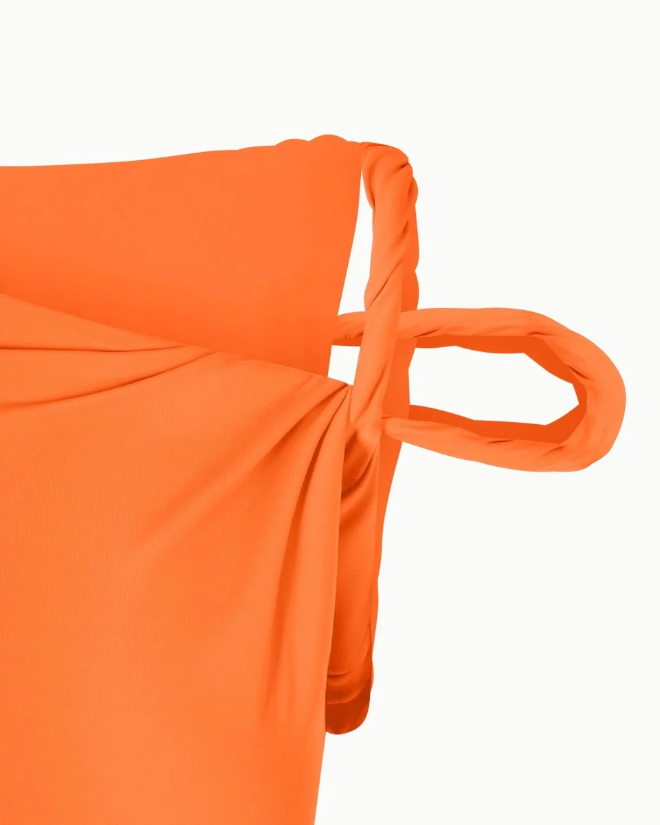 Sleek Stretch Twist Maxi Dress | Papaya - Image 11
