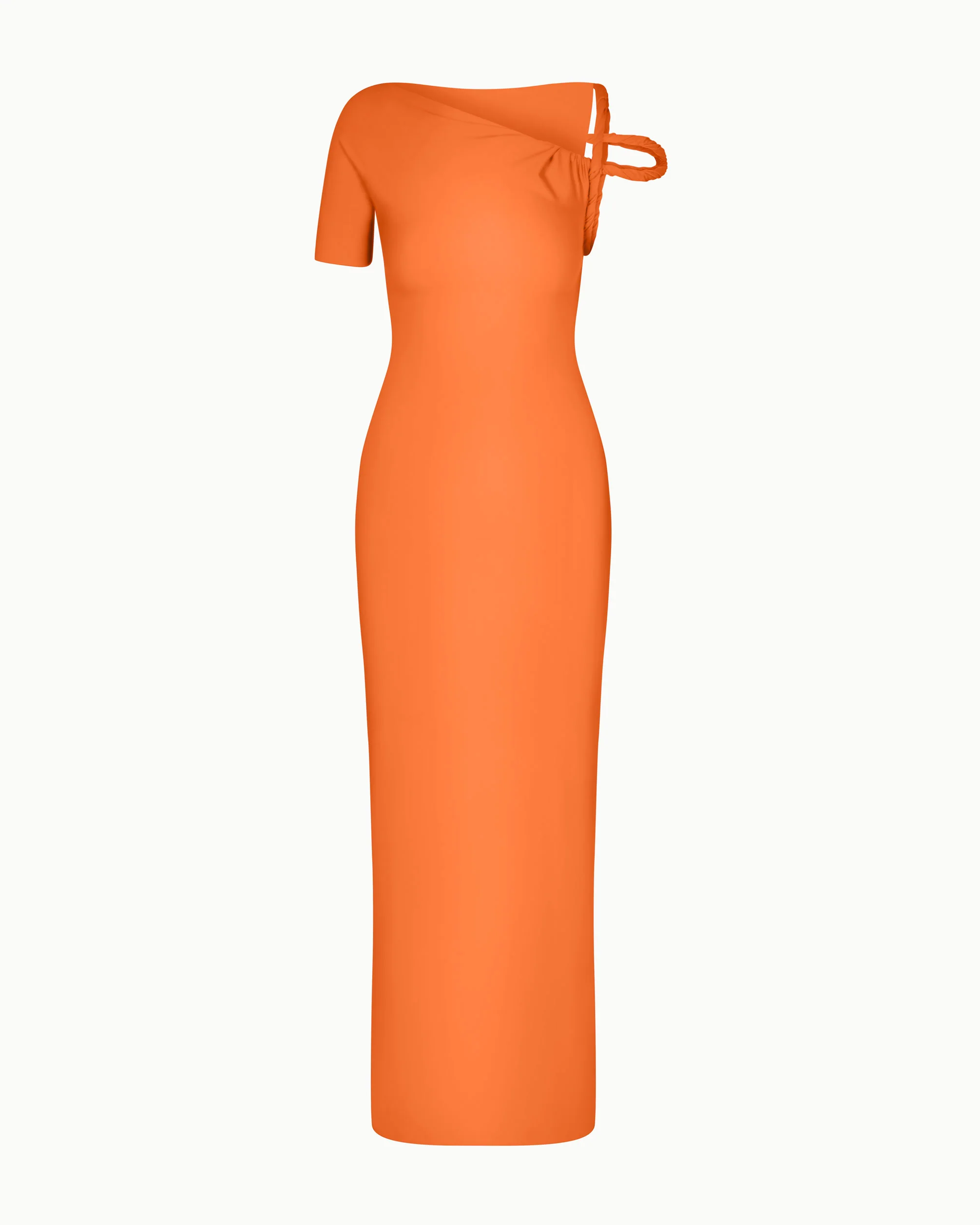 Sleek Stretch Twist Maxi Dress | Papaya - Image 2