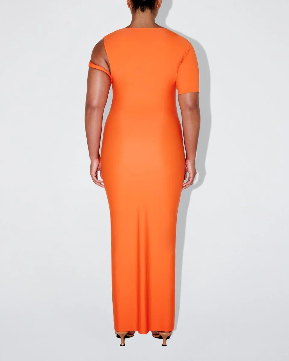 Sleek Stretch Twist Maxi Dress | Papaya - Image 8