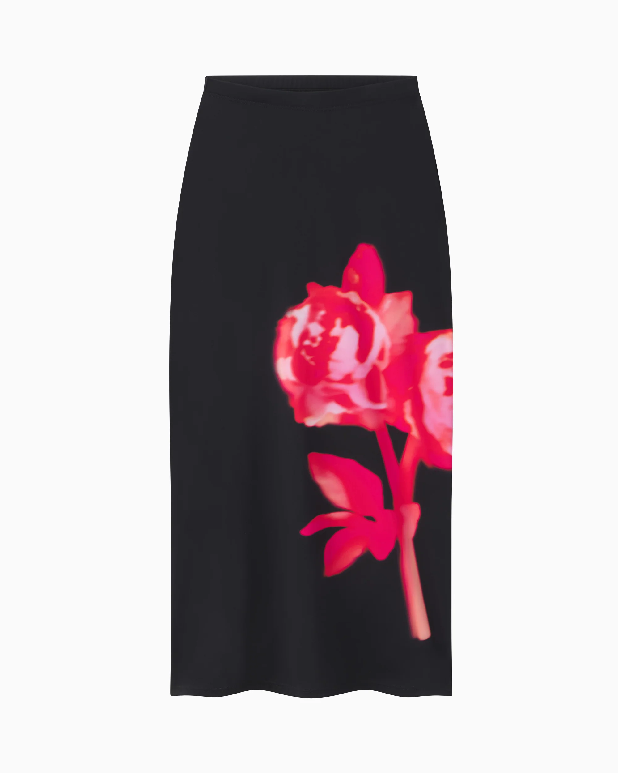 Smooth Stretch Midi Skirt | Black Peony - Image 2
