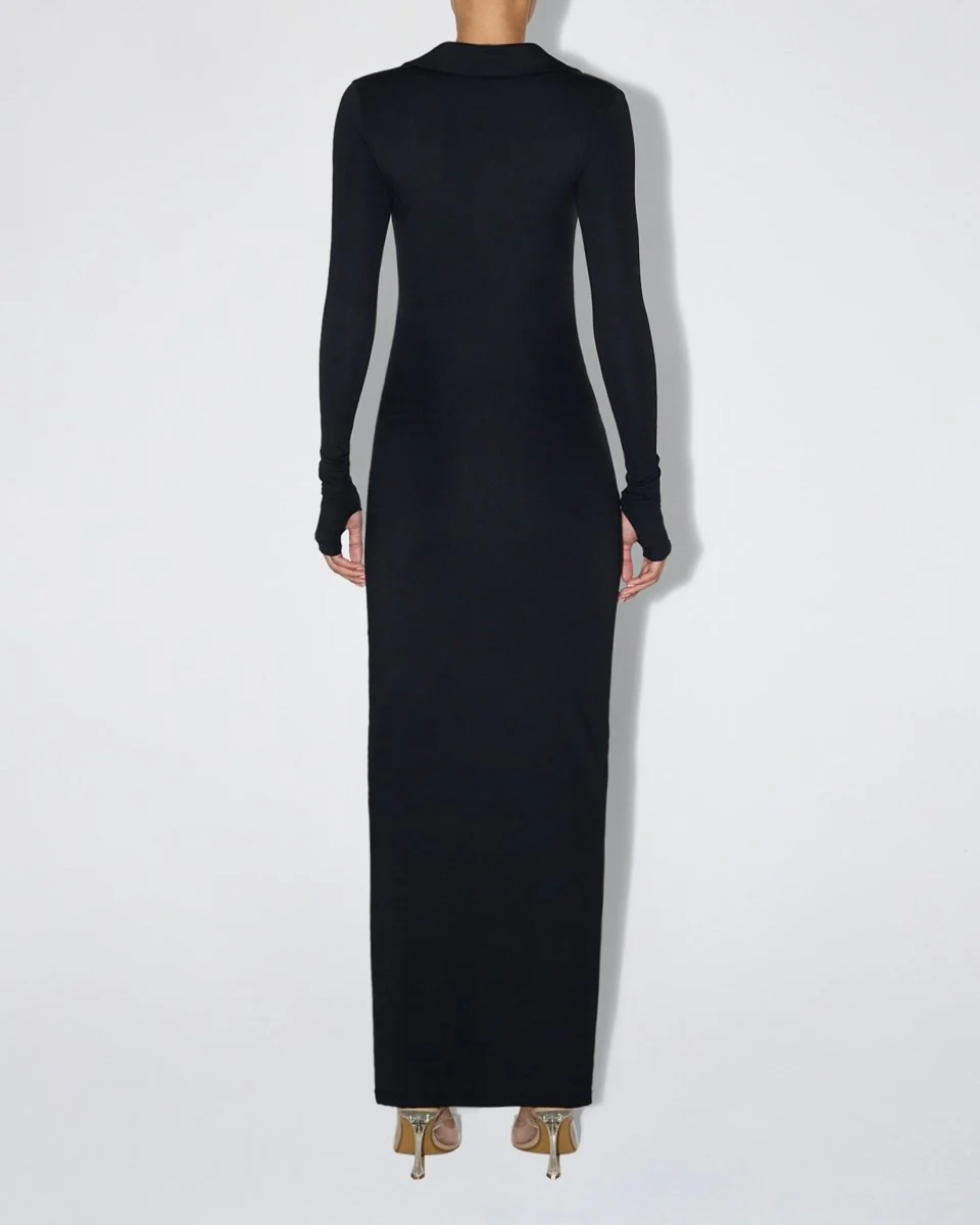 Smooth Stretch Ruched Maxi Dress | Black - Image 5