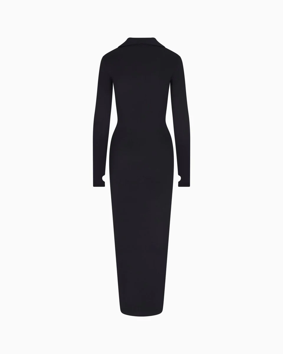 Smooth Stretch Ruched Maxi Dress | Black - Image 6