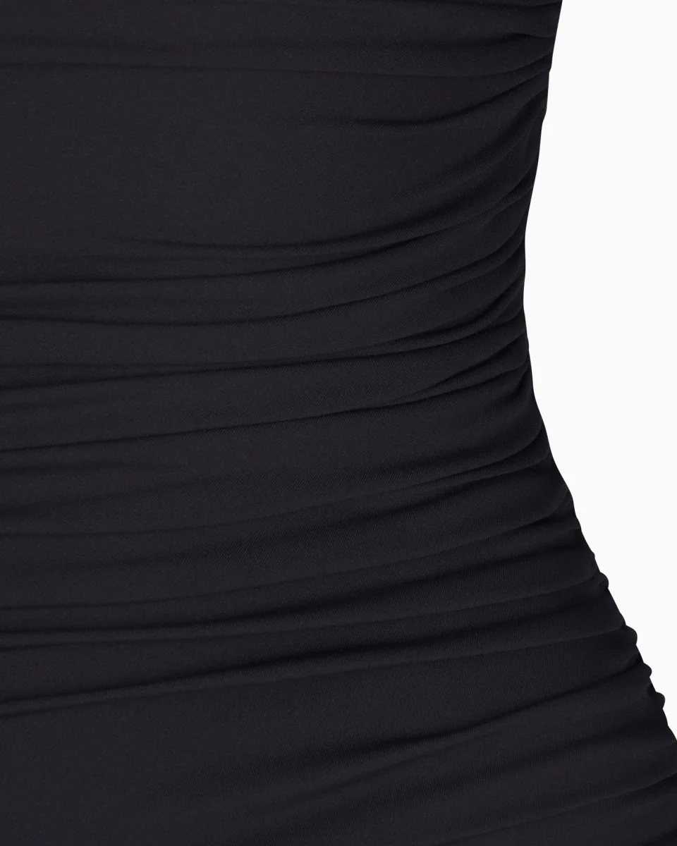 Smooth Stretch Ruched Maxi Dress | Black - Image 7