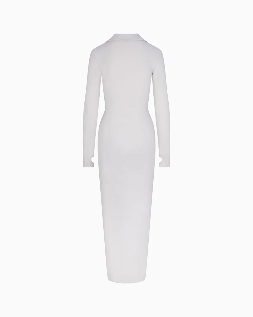 Smooth Stretch Ruched Maxi Dress | Light Grey - Image 6