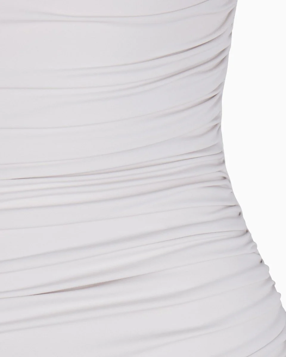 Smooth Stretch Ruched Maxi Dress | Light Grey - Image 7