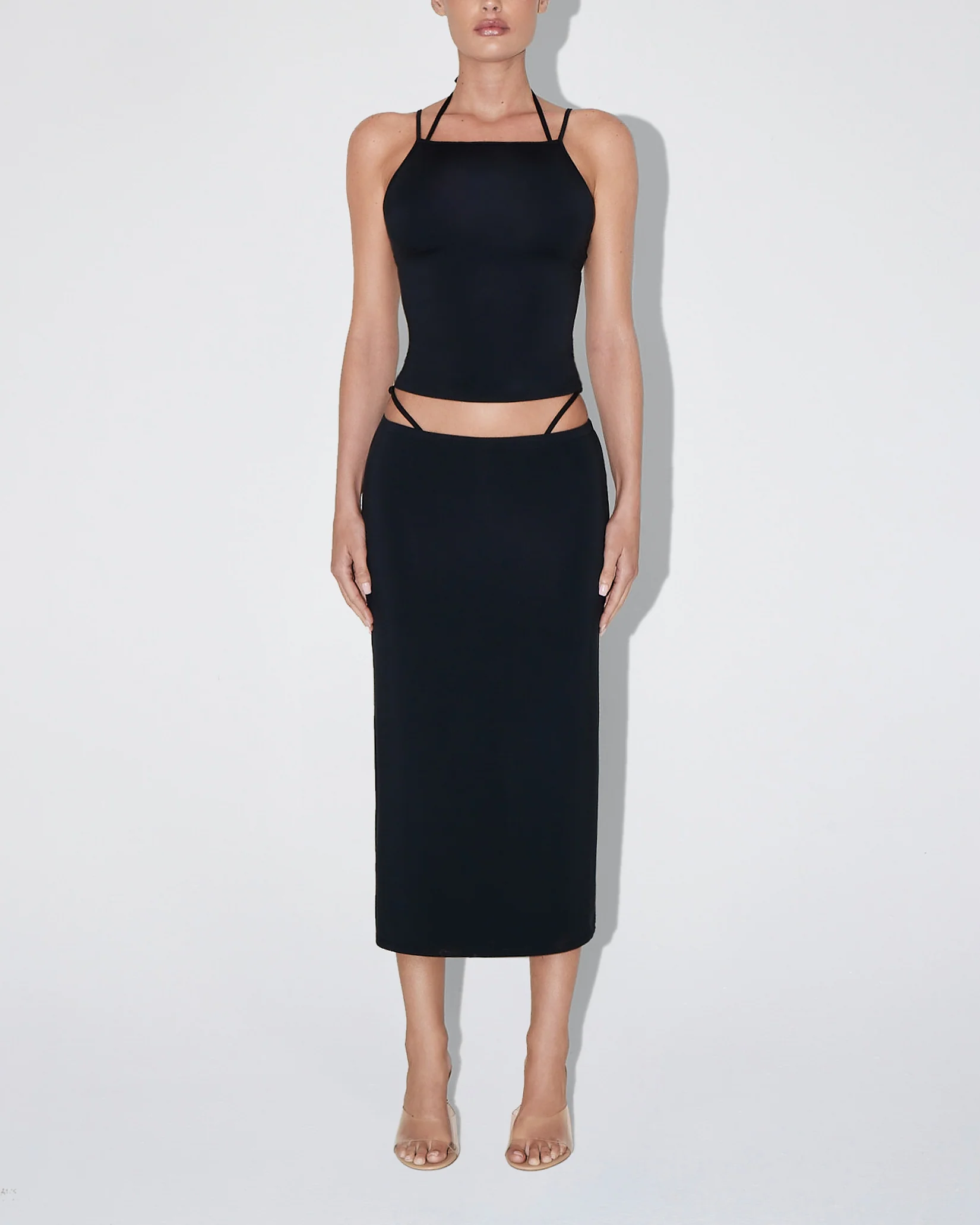 Soft Stretch High Neck Tank | Black - Image 3