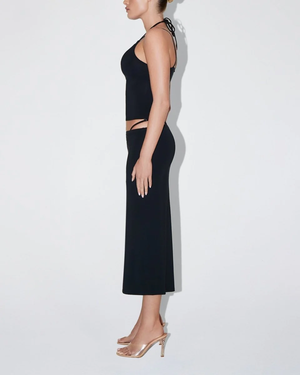 Soft Stretch High Neck Tank | Black - Image 4