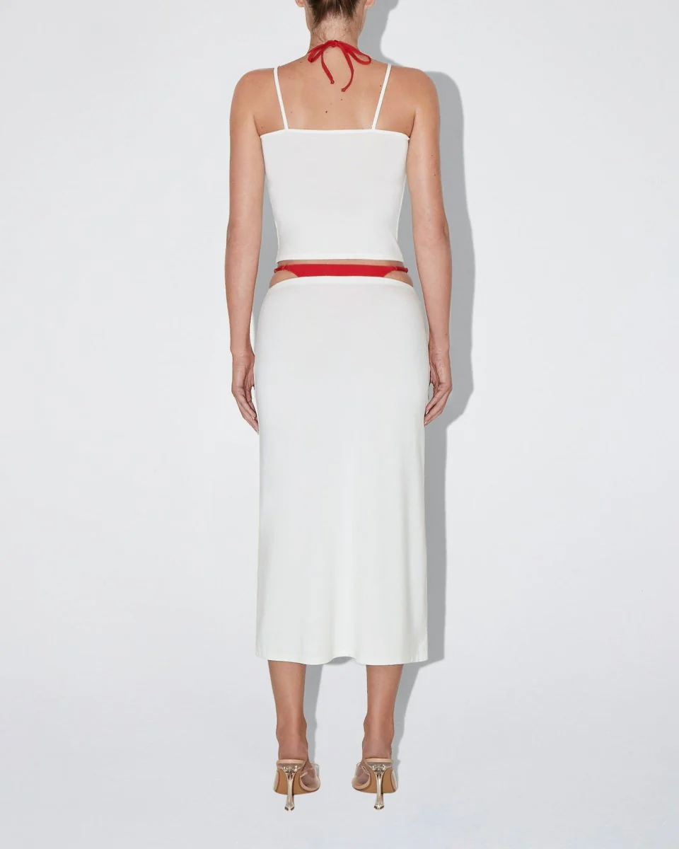 Soft Stretch High Neck Tank | Pearl White - Image 5