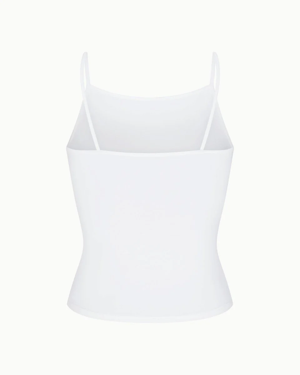 Soft Stretch High Neck Tank | Pearl White - Image 6