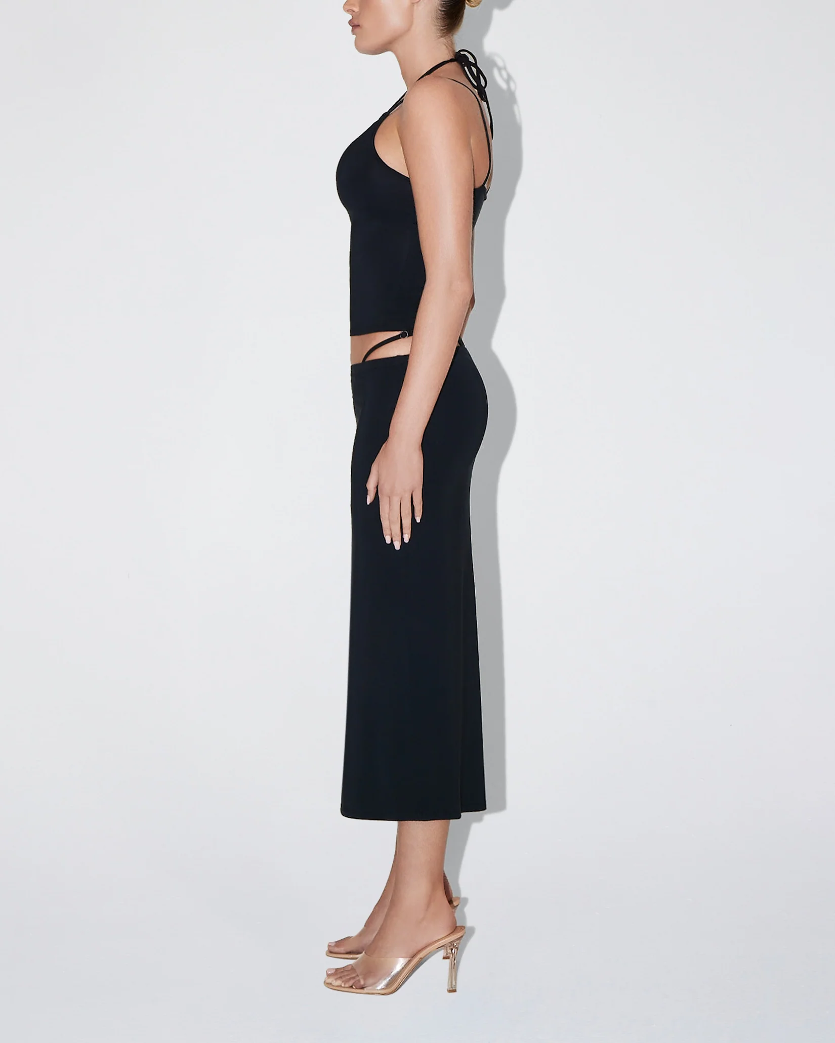 Soft Stretch Midi Skirt | Black - Image 3
