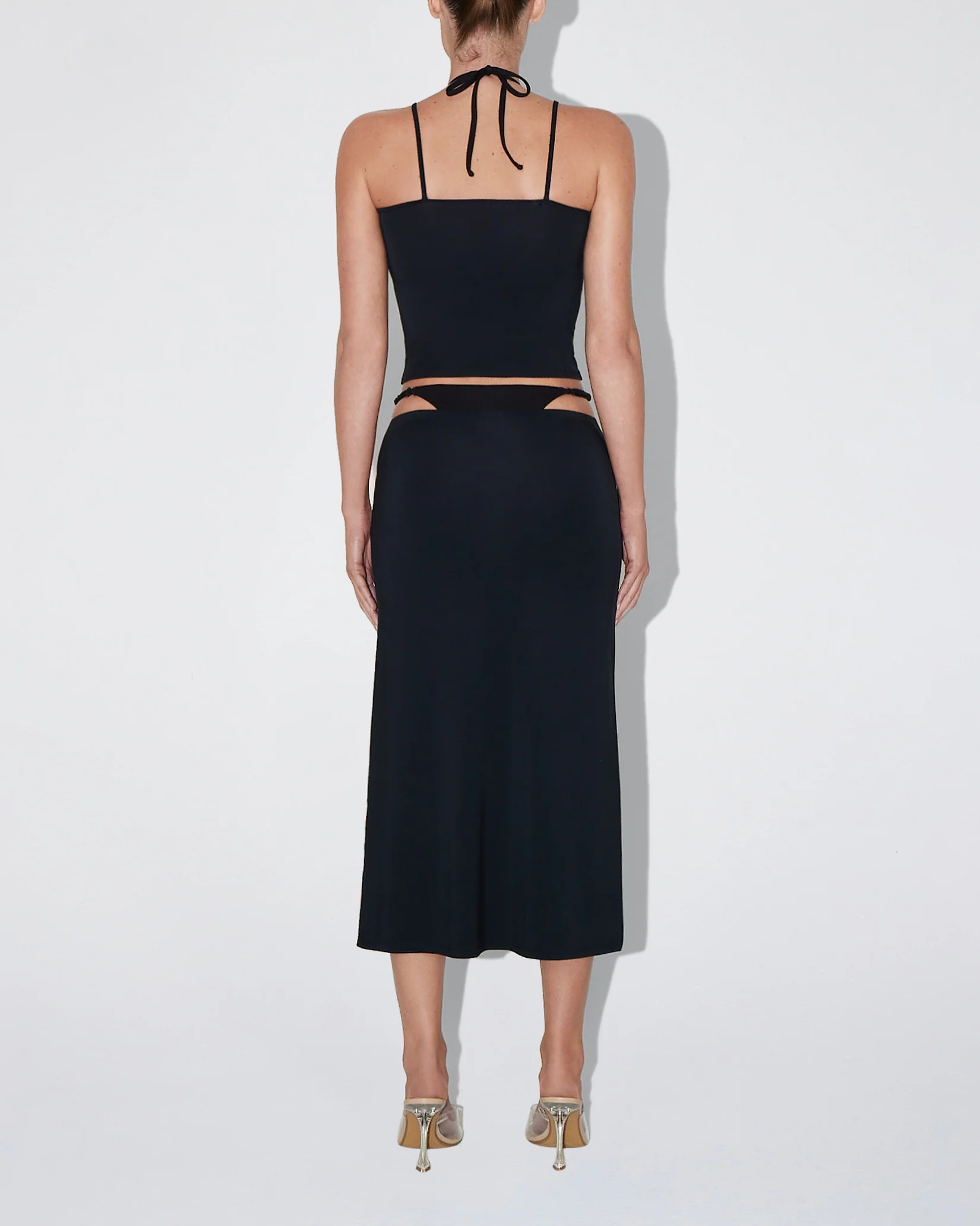Soft Stretch Midi Skirt | Black - Image 4