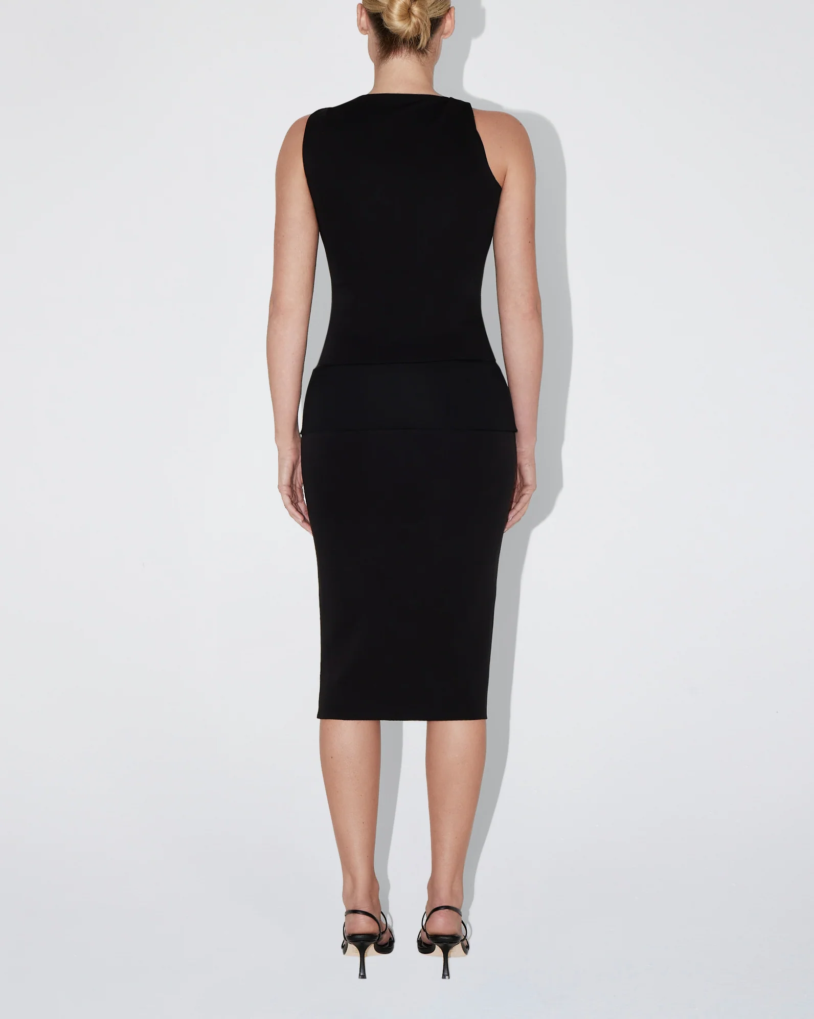 Sueded Stretch Cutout Skirt | Black - Image 5