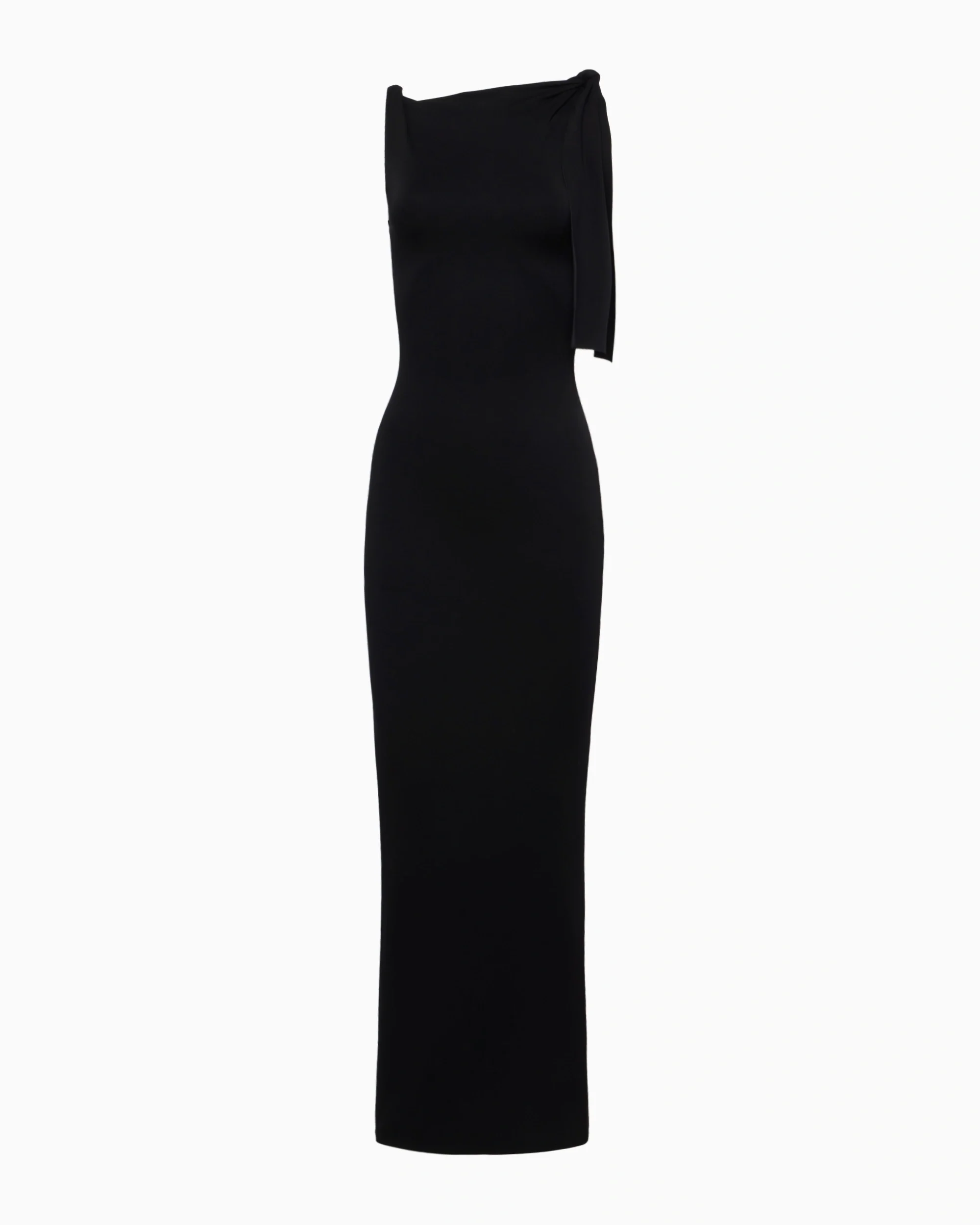 Sueded Stretch Knotted Maxi Dress | Black - Image 2