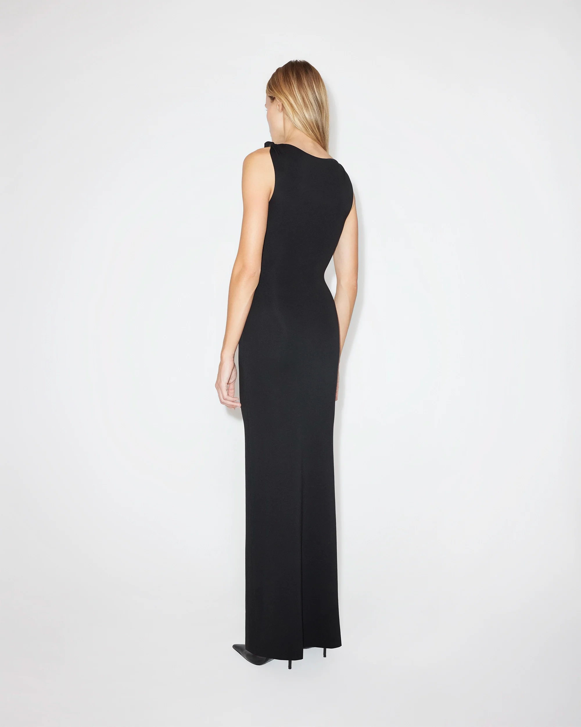 Sueded Stretch Knotted Maxi Dress | Black - Image 4