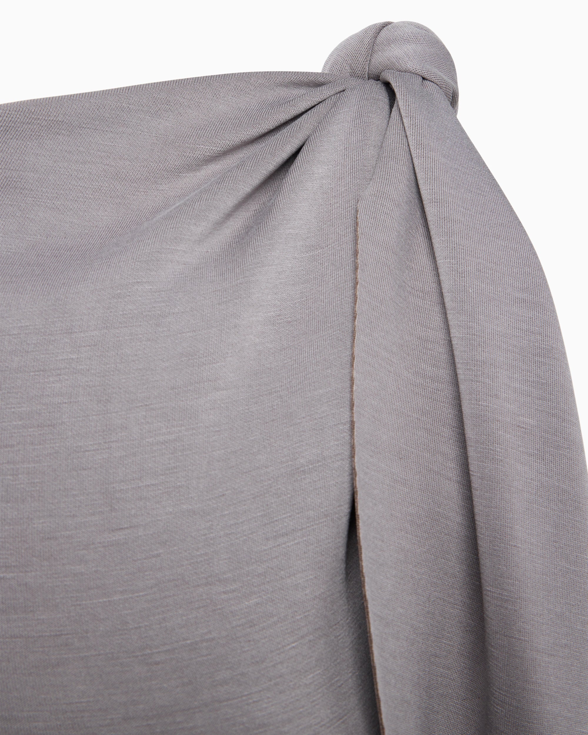 Sueded Stretch Knotted Maxi Dress | Steel Grey - Image 6