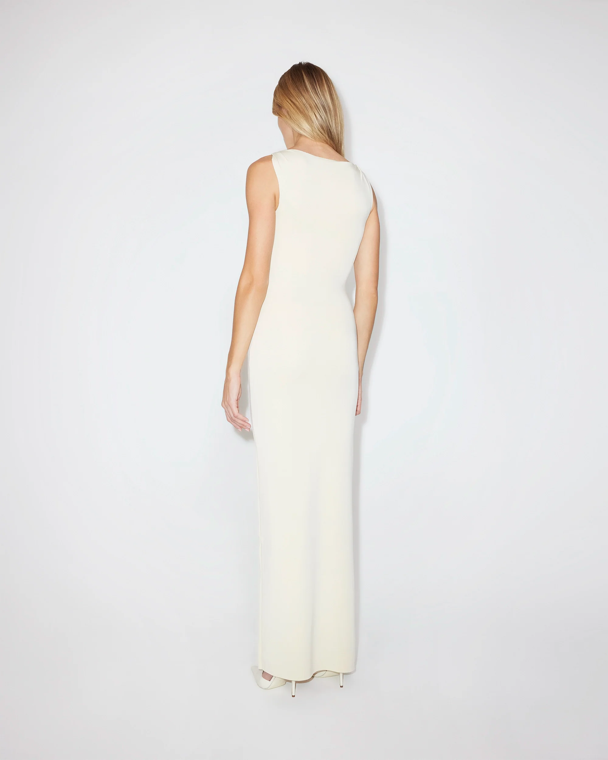 Sueded Stretch Knotted Maxi Dress | Stone - Image 5
